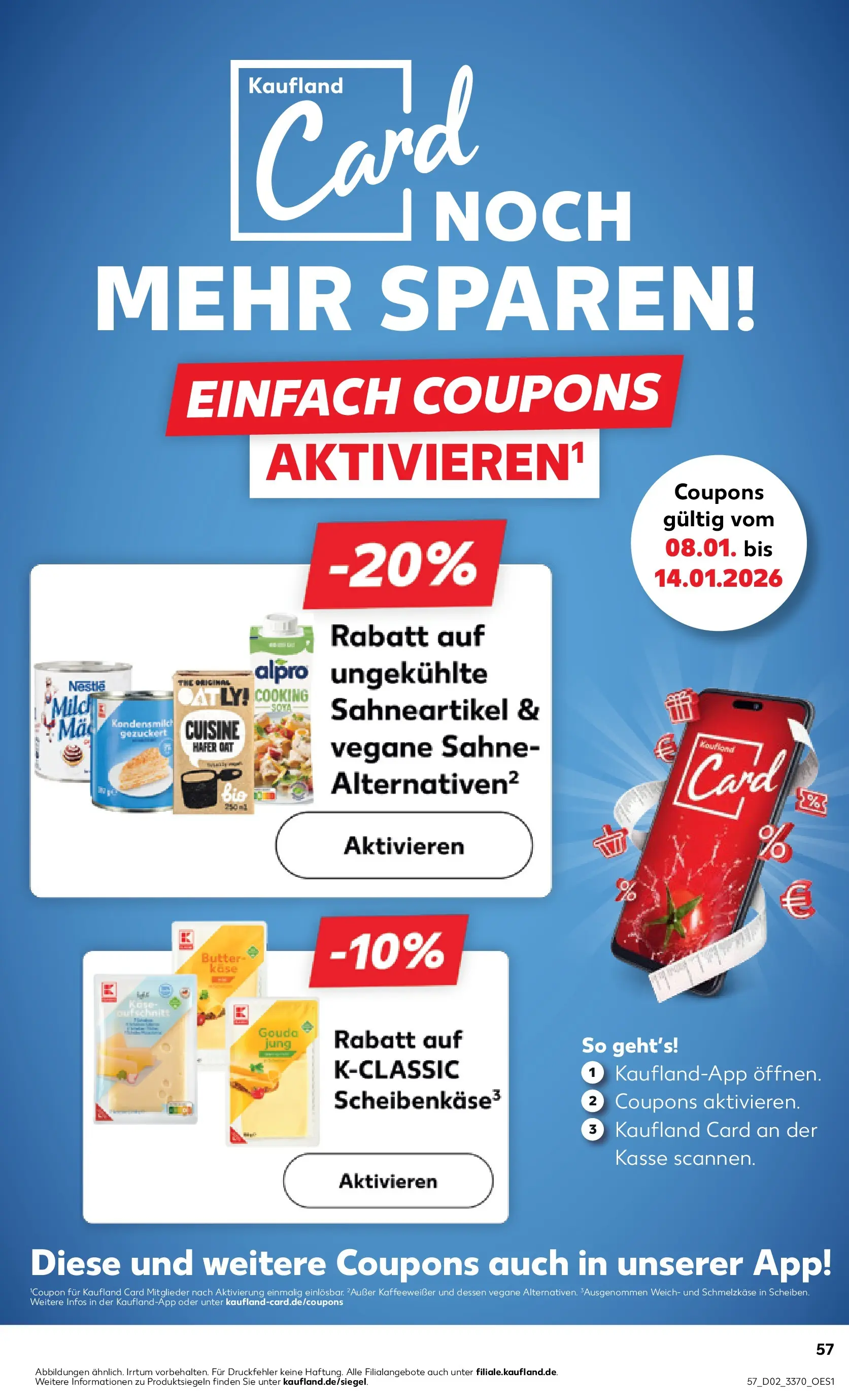 Prospekt Kaufland ab 08.01.2026 » Angebote Online zum Blättern | Seite: 57 | Produkte: Käse, Gouda, Alpro, Sahne