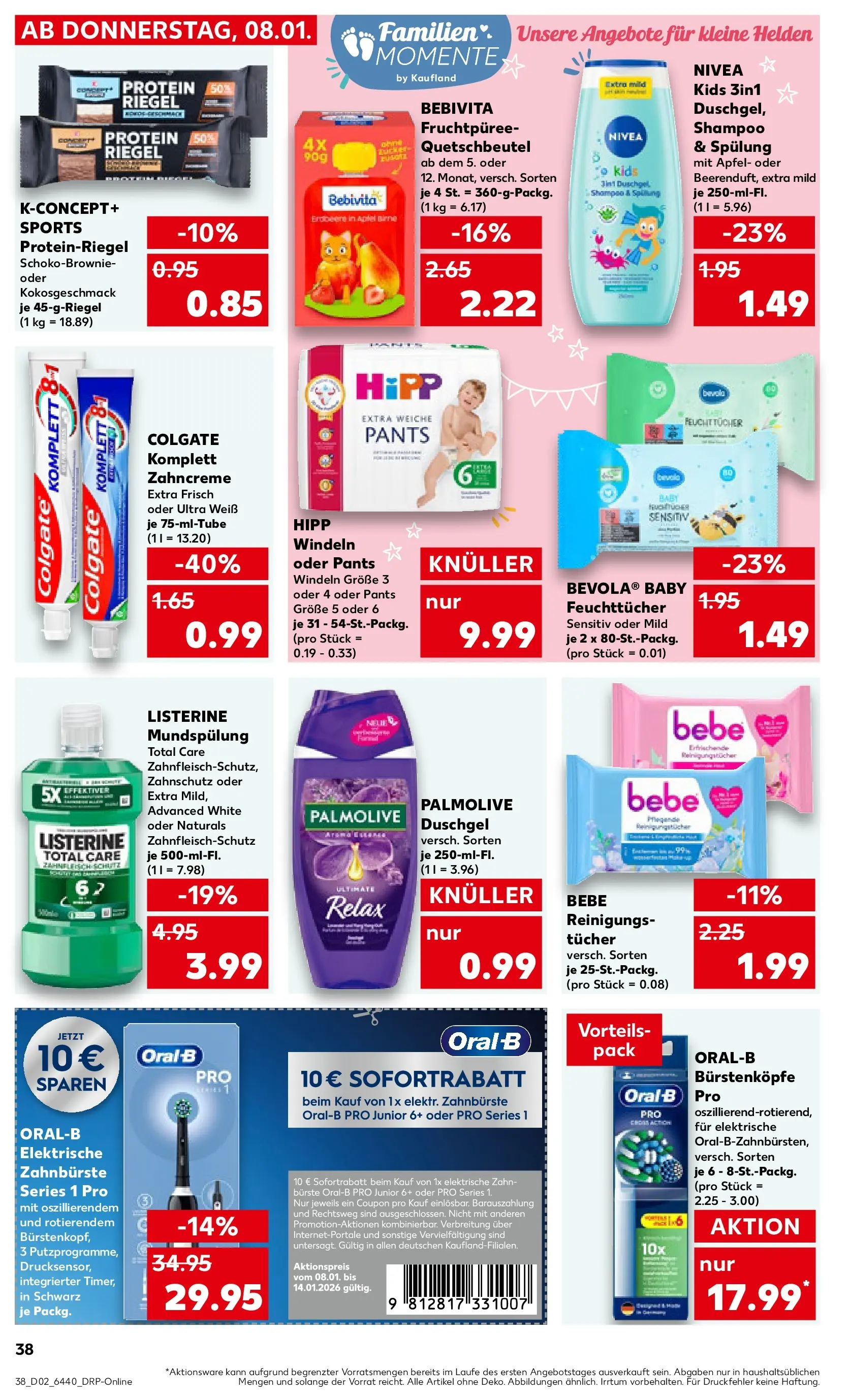 Prospekt Kaufland ab 08.01.2026 » Angebote und Werbung Online | Seite: 40 | Produkte: Elektrische zahnbürste, Äpfel, Spülung, Bürste Prospekt Kaufland ab 08.01.2026 » Angebote Online zum Blättern | Seite: 40 | Produkte: Elektrische zahnbürste, Äpfel, Spülung, Bürste