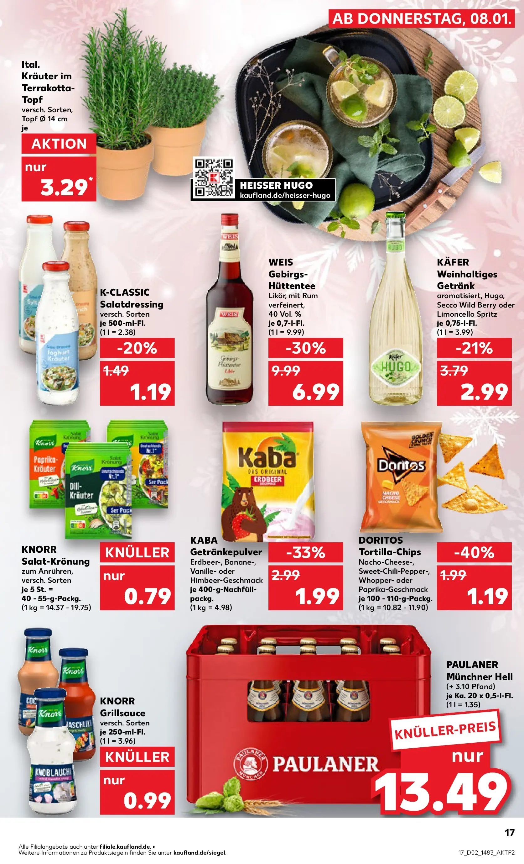 Prospekt Kaufland ab 08.01.2026 » Angebote Online zum Blättern | Seite: 17 | Produkte: Dressing, Limoncello, Dill, Paulaner