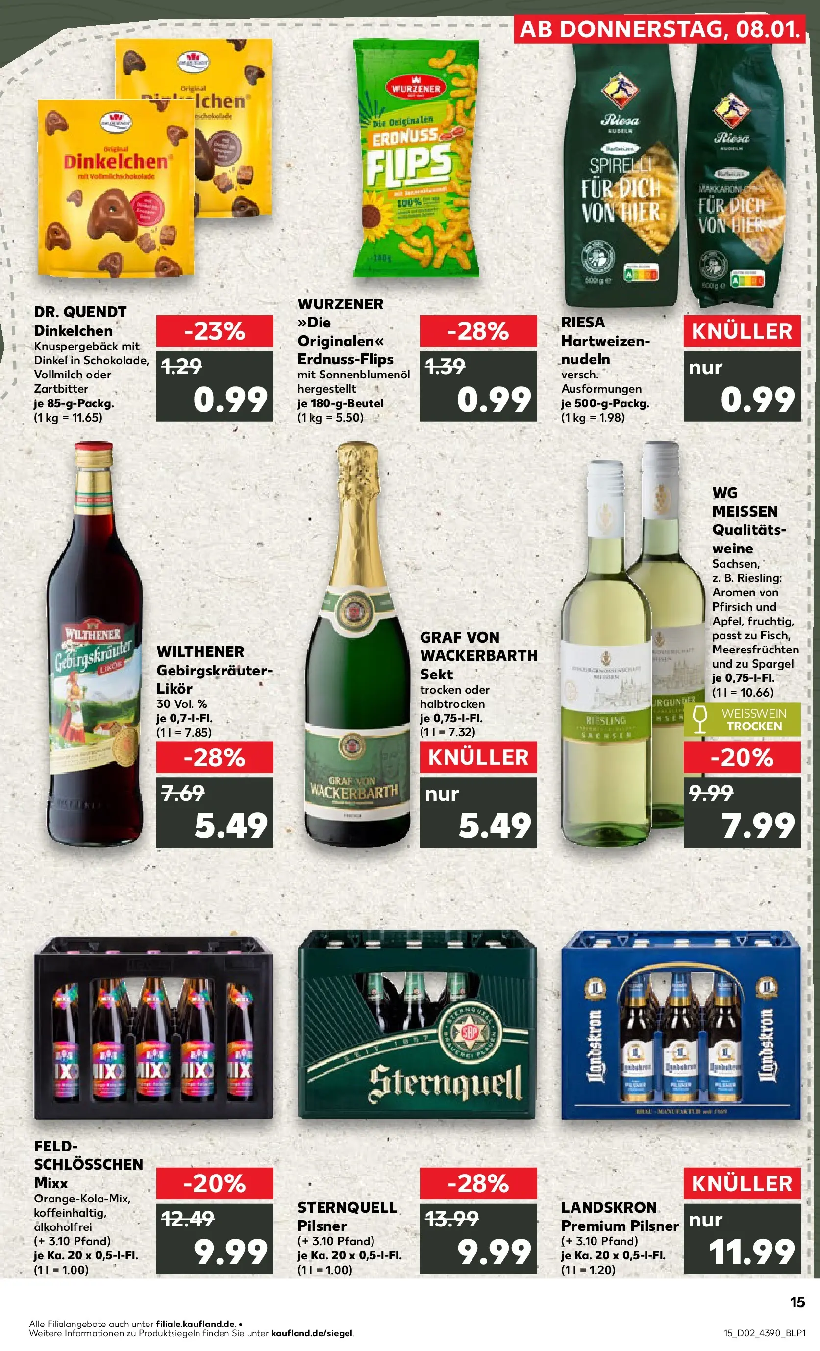 Prospekt Kaufland ab 08.01.2026 » Angebote und Werbung Online | Seite: 15 | Produkte: Weißwein, Sonnenblumenol, Sekt, Spargel Prospekt Kaufland ab 08.01.2026 » Angebote Online zum Blättern | Seite: 15 | Produkte: Weißwein, Sonnenblumenol, Sekt, Spargel