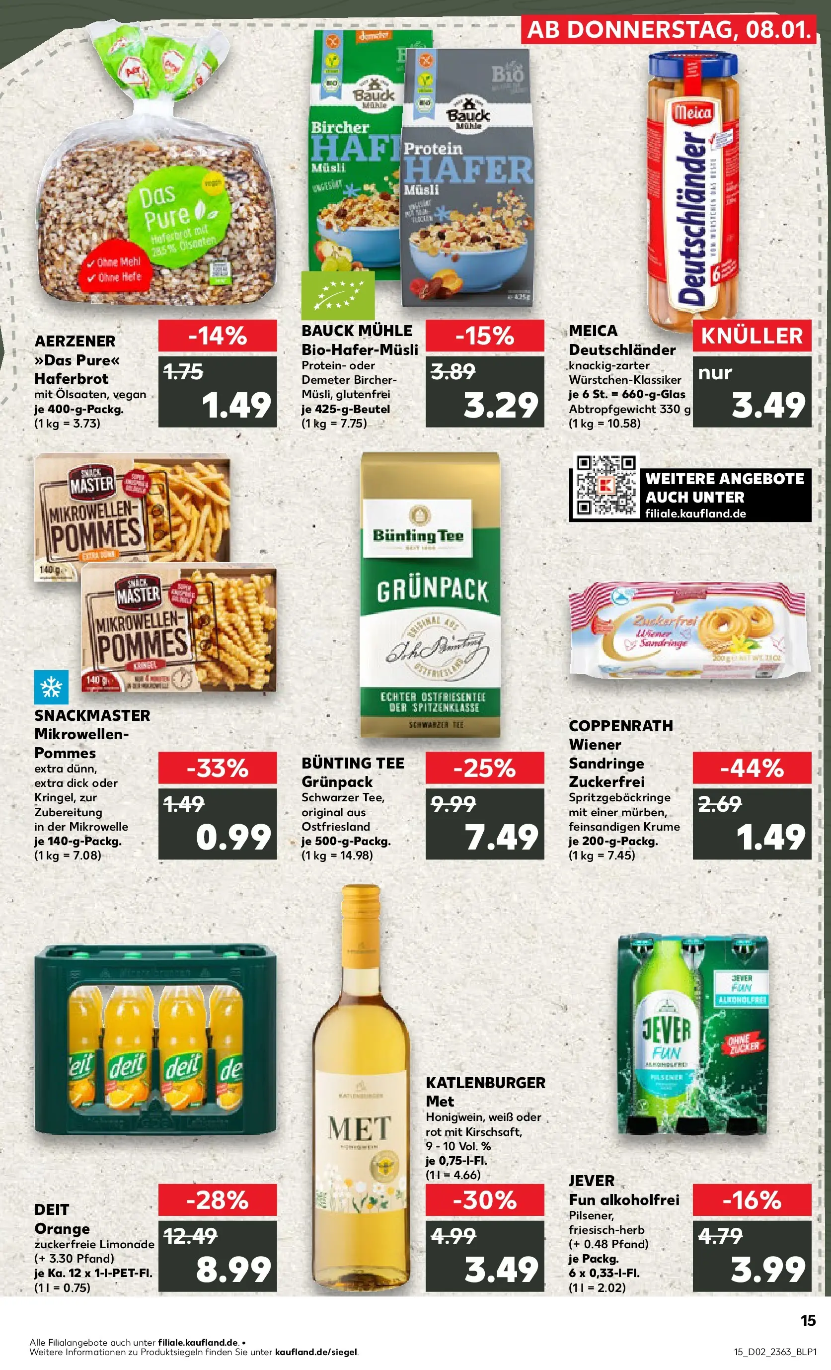 Prospekt Kaufland ab 08.01.2026 » Angebote und Werbung Online | Seite: 15 | Produkte: Mikrowelle, Mehl, Zucker, Tee Prospekt Kaufland ab 08.01.2026 » Angebote Online zum Blättern | Seite: 15 | Produkte: Mikrowelle, Mehl, Zucker, Tee