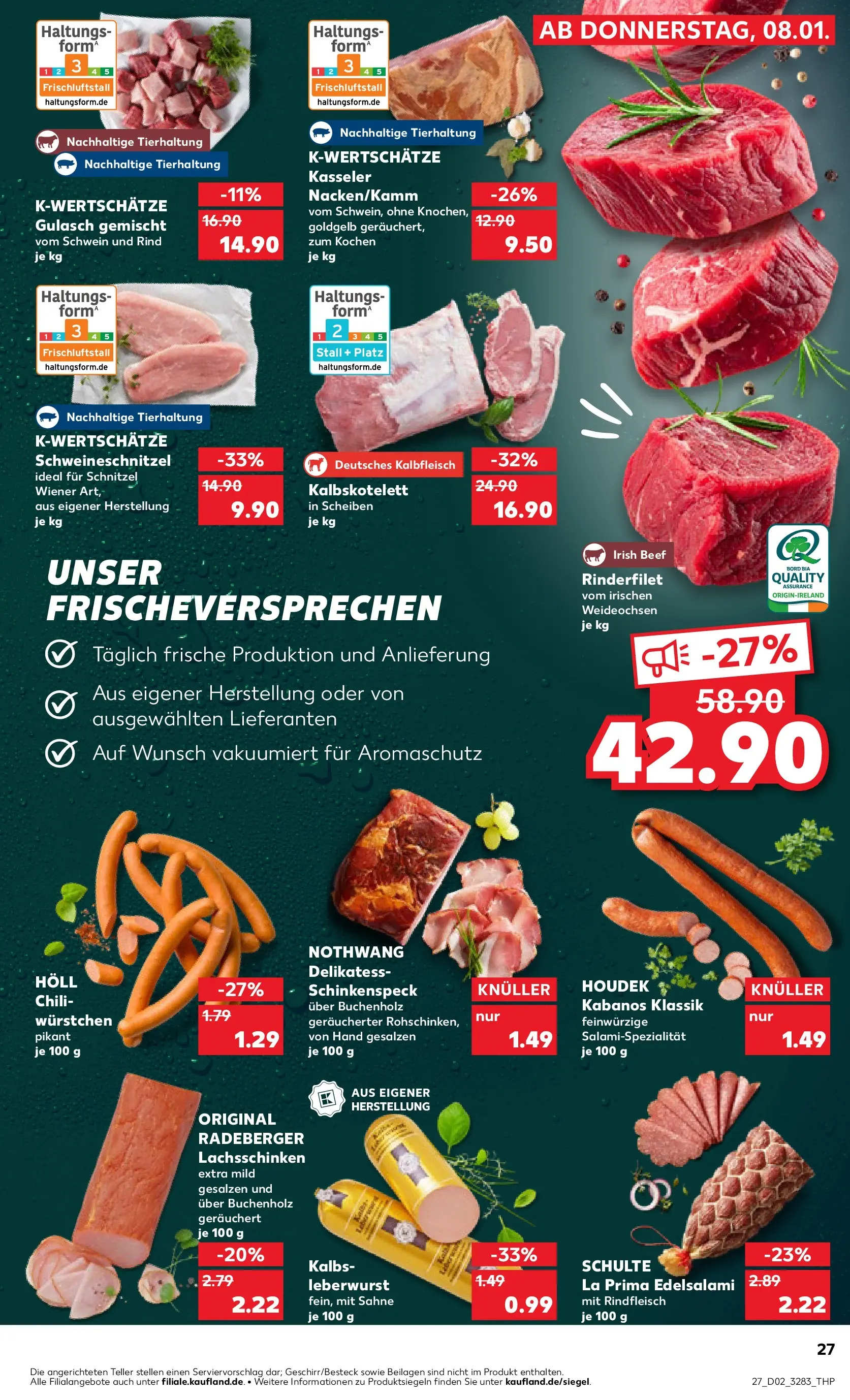 Prospekt Kaufland ab 08.01.2026 » Angebote und Werbung Online | Seite: 27 | Produkte: Rinderfilet, Chili, Rindfleisch, Sahne Prospekt Kaufland ab 08.01.2026 » Angebote Online zum Blättern | Seite: 27 | Produkte: Rinderfilet, Chili, Rindfleisch, Sahne