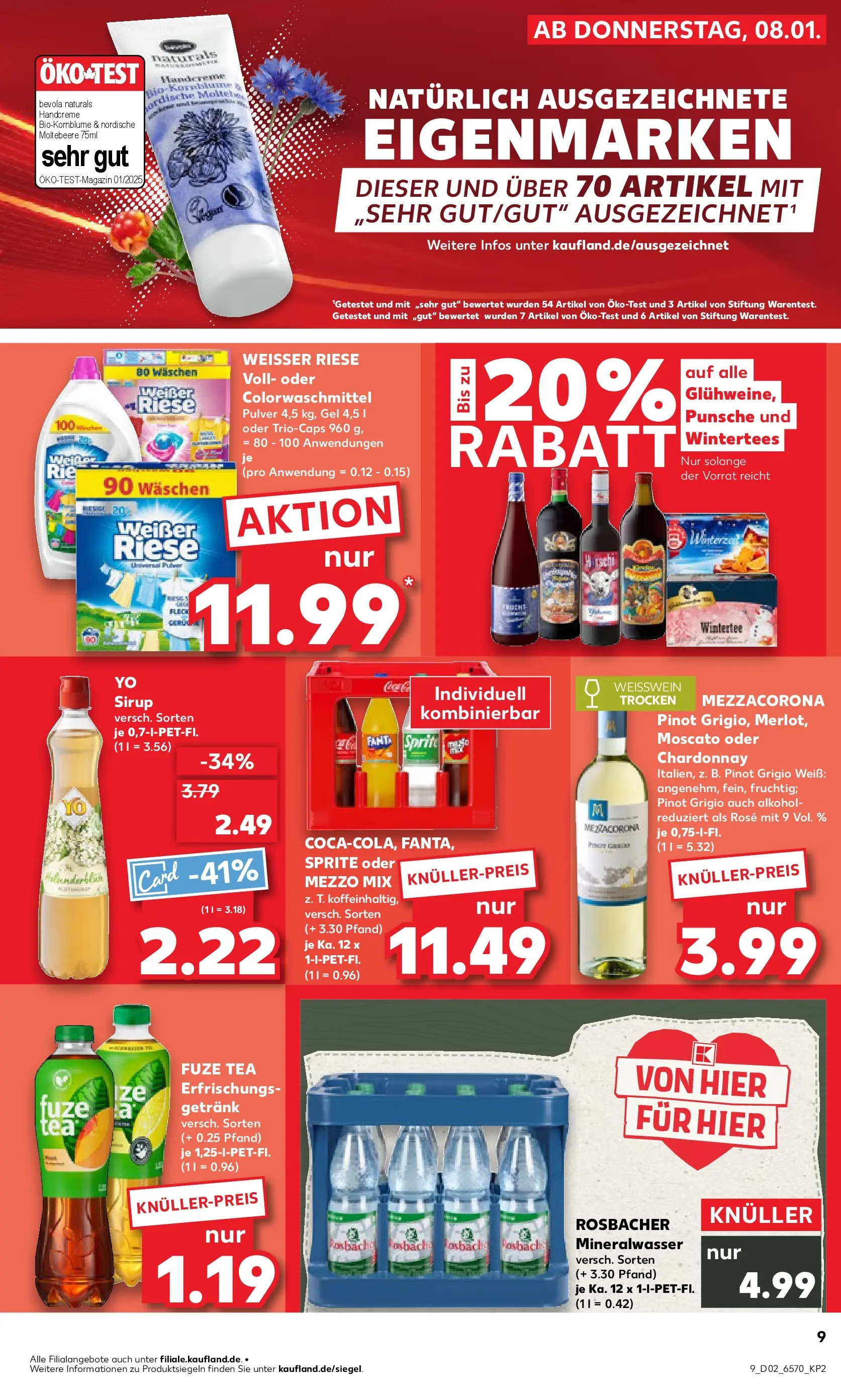 Prospekt Kaufland ab 08.01.2026 » Angebote Online zum Blättern | Seite: 9 | Produkte: Fuze tea, Mezzo mix, Sirup, Oder mezzo mix
