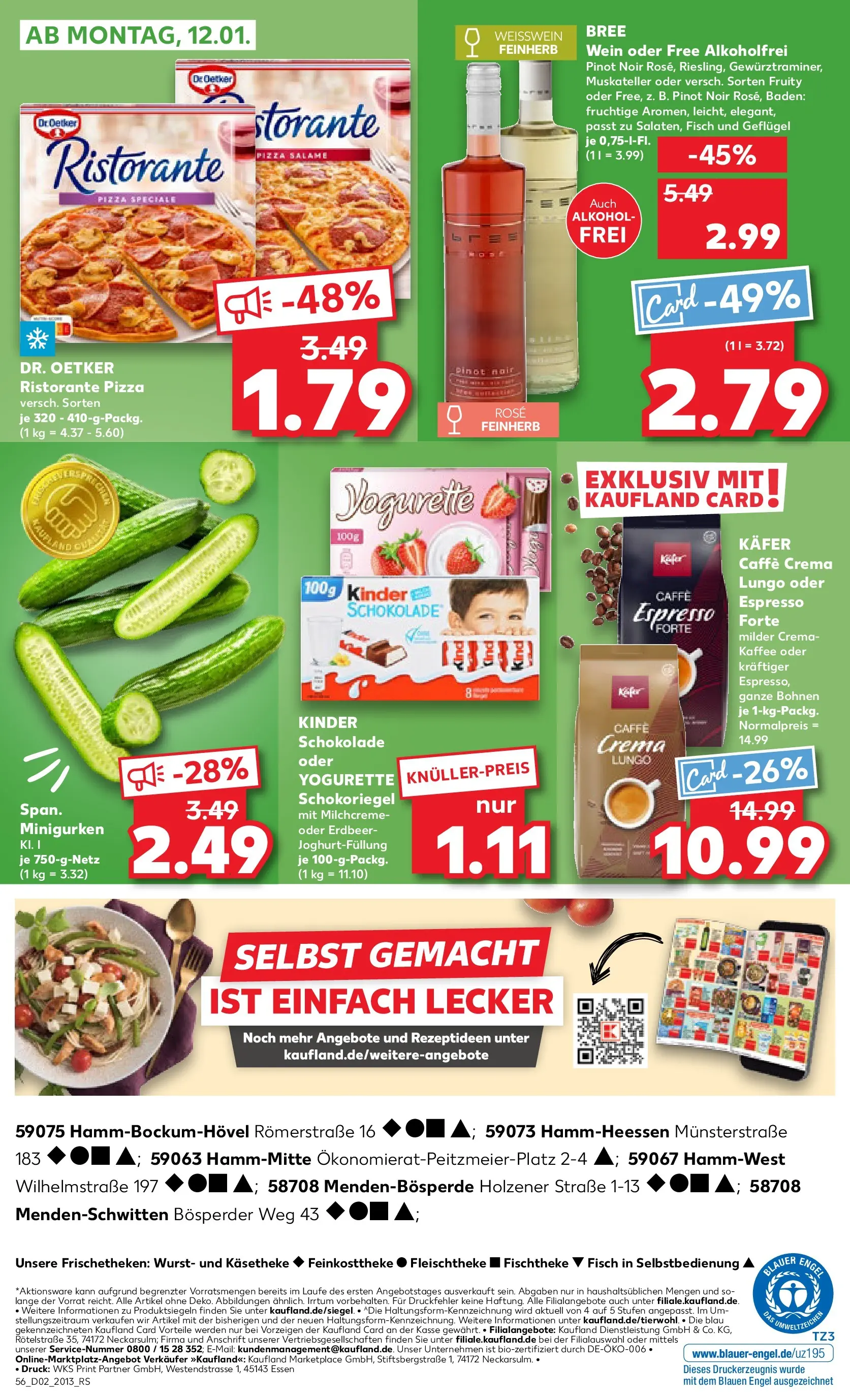 Prospekt Kaufland ab 08.01.2026 » Angebote Online zum Blättern | Seite: 56 | Produkte: Ristorante, Schokolade, Weißwein, Wurst