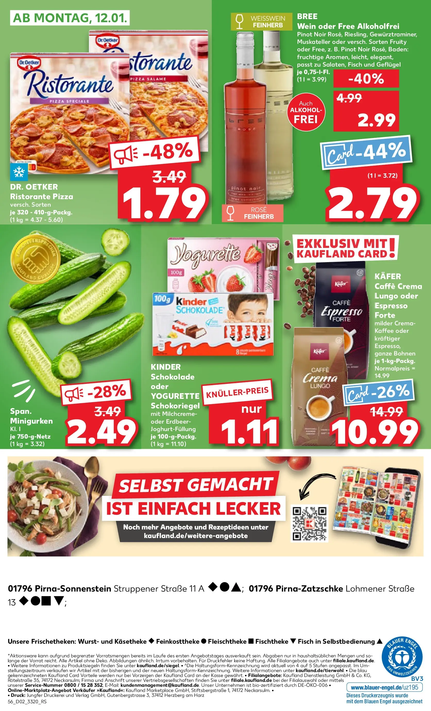 Prospekt Kaufland ab 08.01.2026 » Angebote Online zum Blättern | Seite: 56 | Produkte: Ristorante, Kinder schokolade, Wurst, Wein