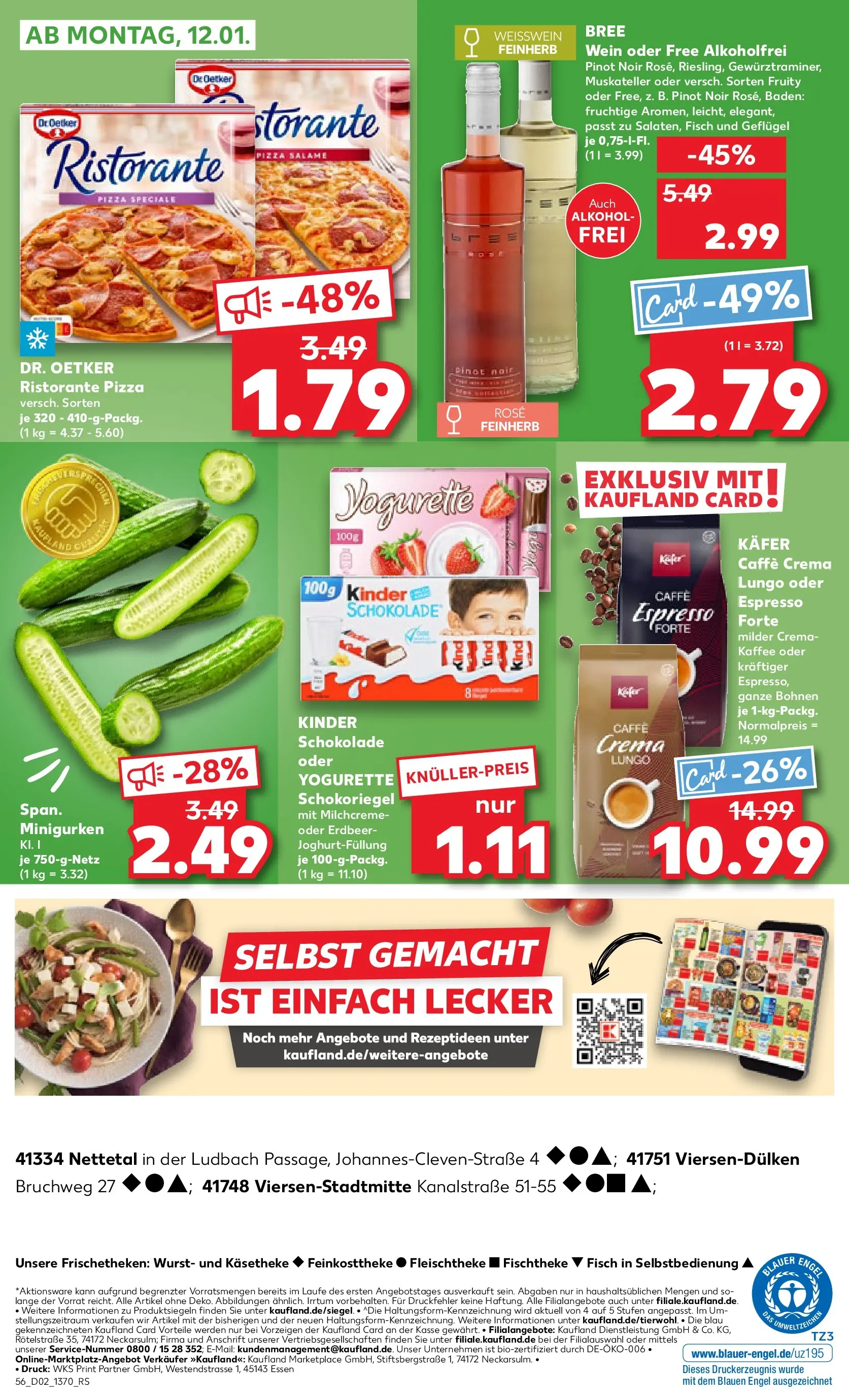 Prospekt Kaufland ab 08.01.2026 » Angebote Online zum Blättern | Seite: 56 | Produkte: Yogurette, Schokolade, Fisch, Wein