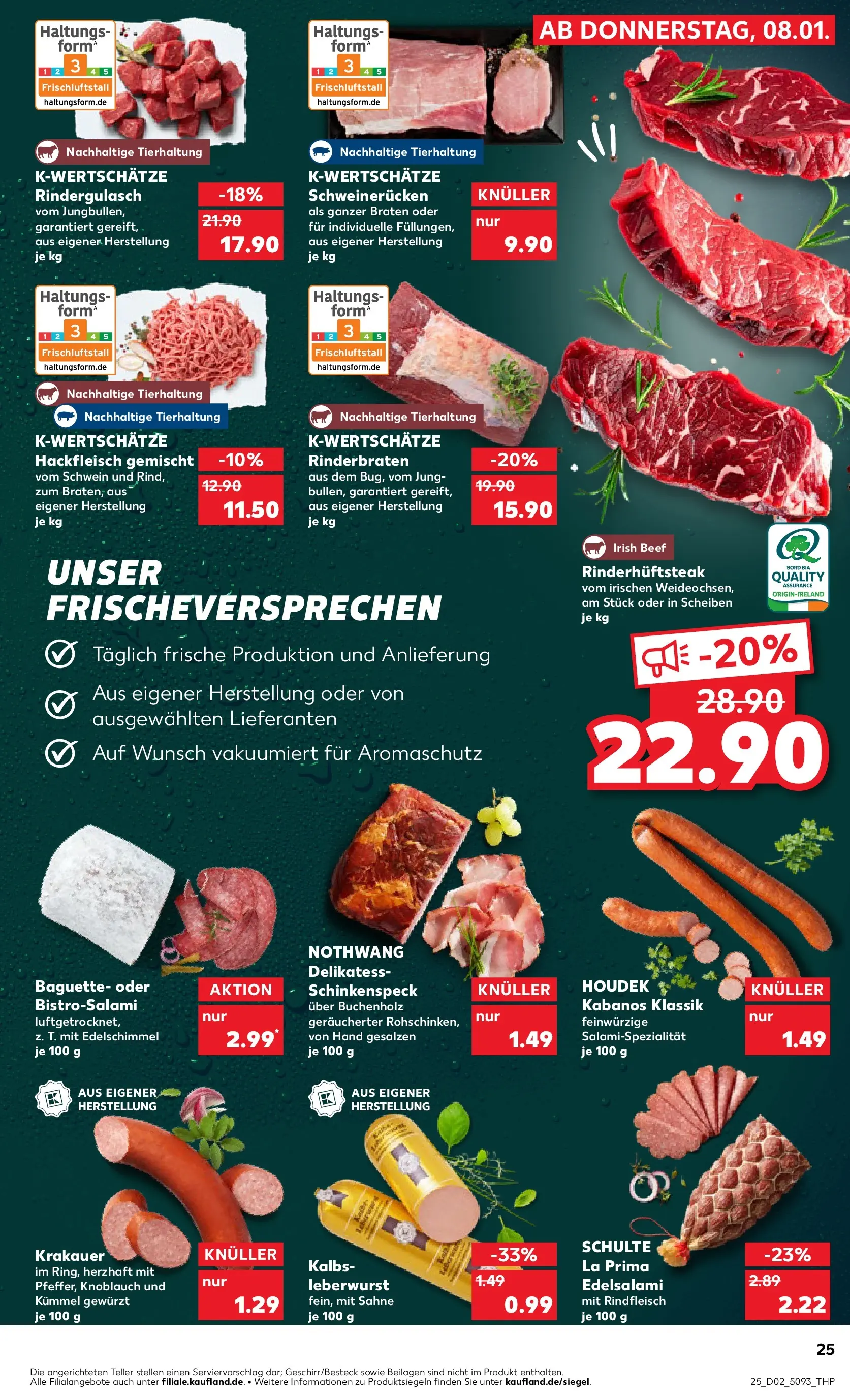Prospekt Kaufland ab 08.01.2026 » Angebote und Werbung Online | Seite: 25 | Produkte: Rindergulasch, Knoblauch, Schweinerucken, Steak Prospekt Kaufland ab 08.01.2026 » Angebote Online zum Blättern | Seite: 25 | Produkte: Rindergulasch, Knoblauch, Schweinerucken, Steak