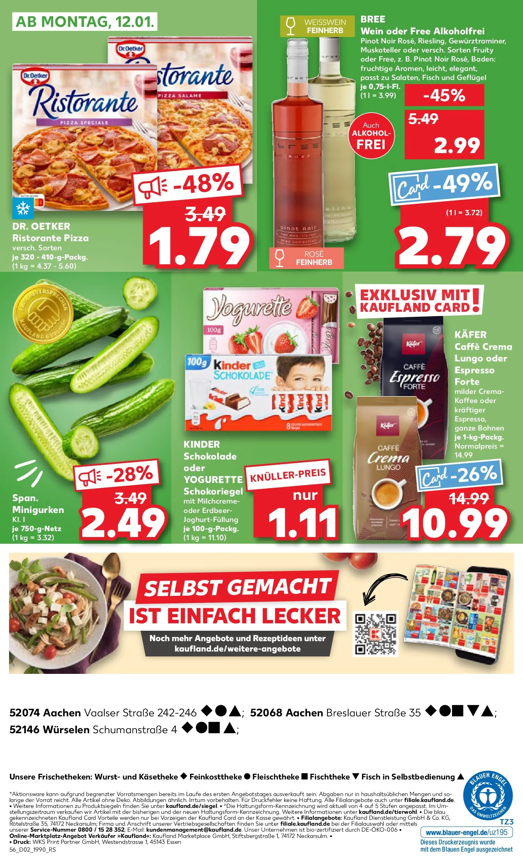 Prospekt Kaufland ab 08.01.2026 » Angebote Online zum Blättern | Seite: 56 | Produkte: Kaffee, Wurst, Pizza, Wein