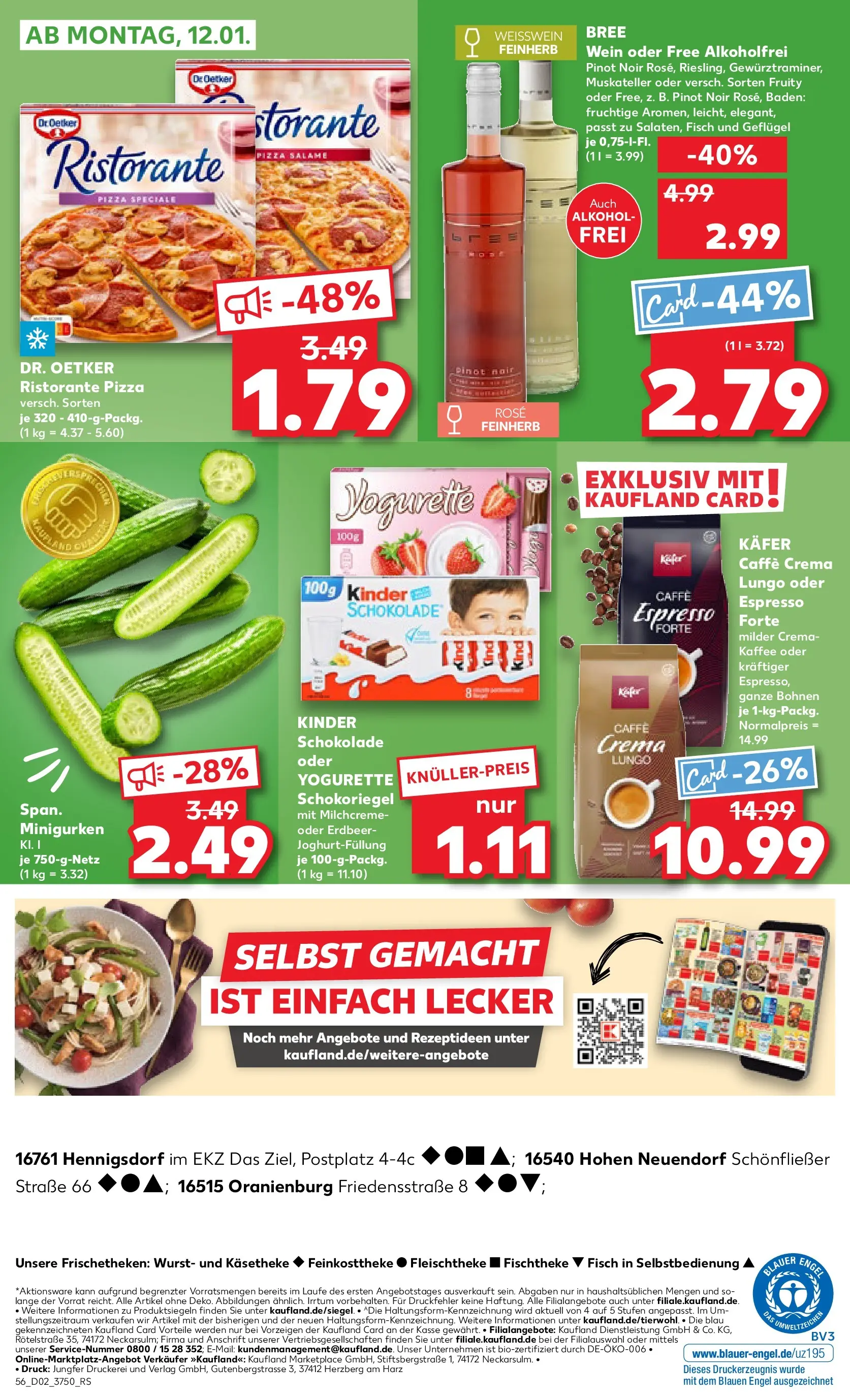 Prospekt Kaufland ab 08.01.2026 » Angebote Online zum Blättern | Seite: 56 | Produkte: Yogurette, Bree, Fisch, Pizza