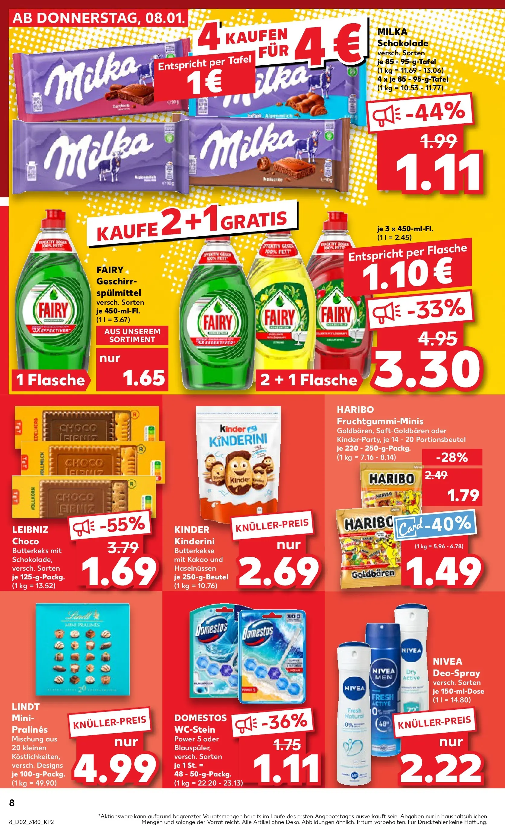 Prospekt Kaufland ab 08.01.2026 » Angebote und Werbung Online | Seite: 8 | Produkte: Milka schokolade, Milka, Butterkekse, Deodorant Prospekt Kaufland ab 08.01.2026 » Angebote Online zum Blättern | Seite: 8 | Produkte: Milka schokolade, Milka, Butterkekse, Deodorant