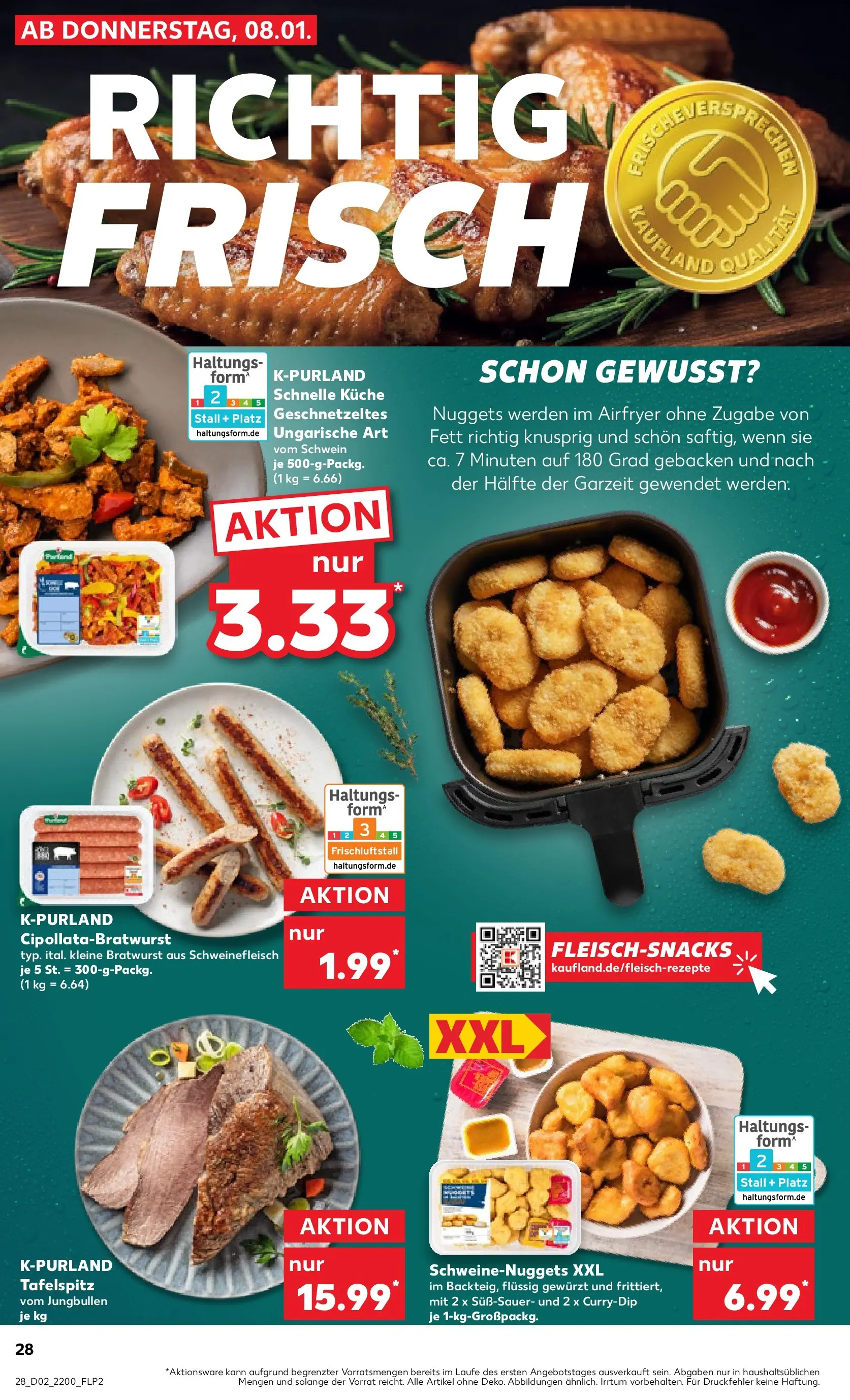 Prospekt Kaufland ab 08.01.2026 » Angebote und Werbung Online | Seite: 28 | Produkte: Tafelspitz, Bratwurst, Küche, Schweinefleisch Prospekt Kaufland ab 08.01.2026 » Angebote Online zum Blättern | Seite: 28 | Produkte: Tafelspitz, Bratwurst, Küche, Schweinefleisch