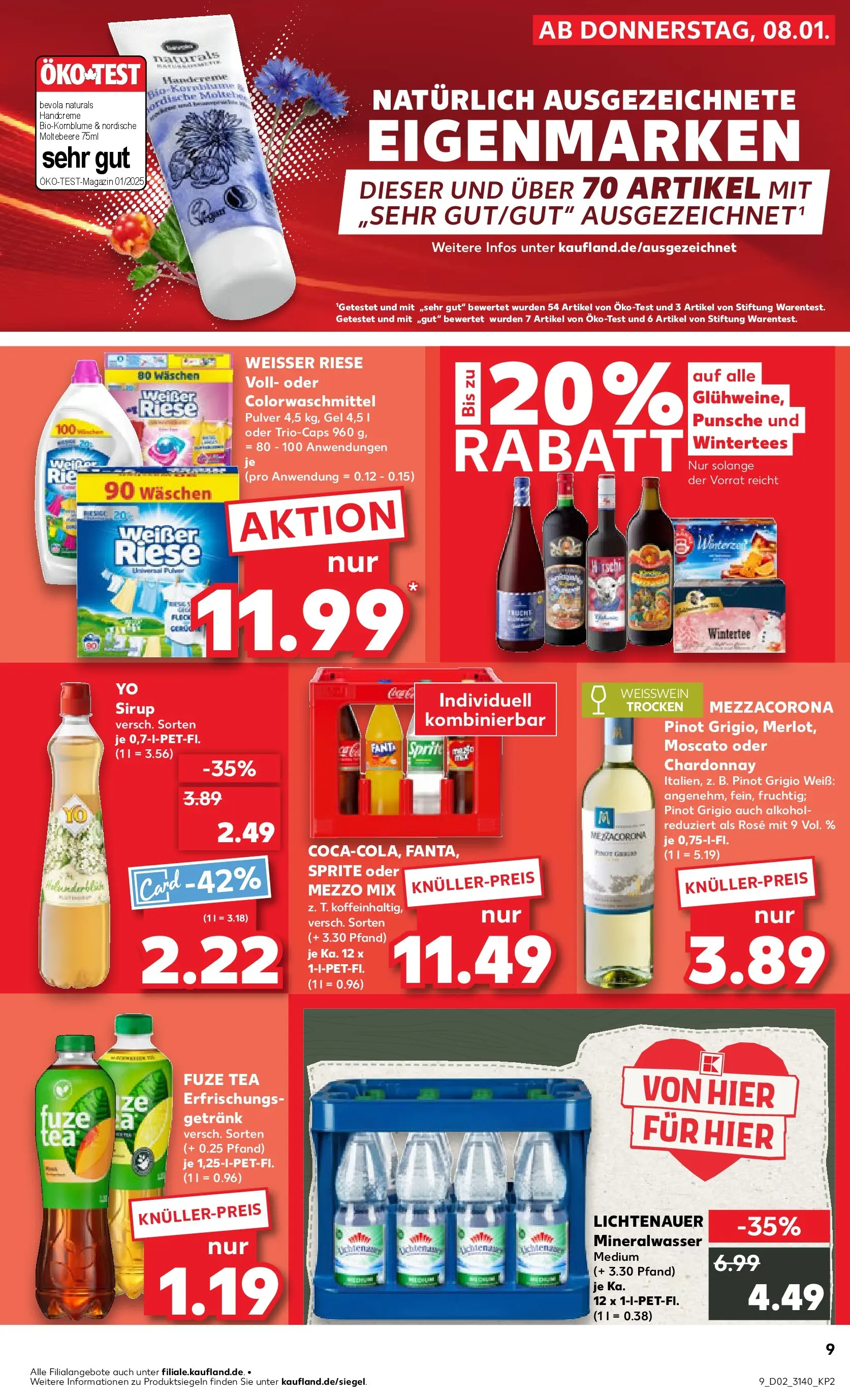 Prospekt Kaufland ab 08.01.2026 » Angebote Online zum Blättern | Seite: 9 | Produkte: Fuze tea, Fanta, Sirup, Mineralwasser