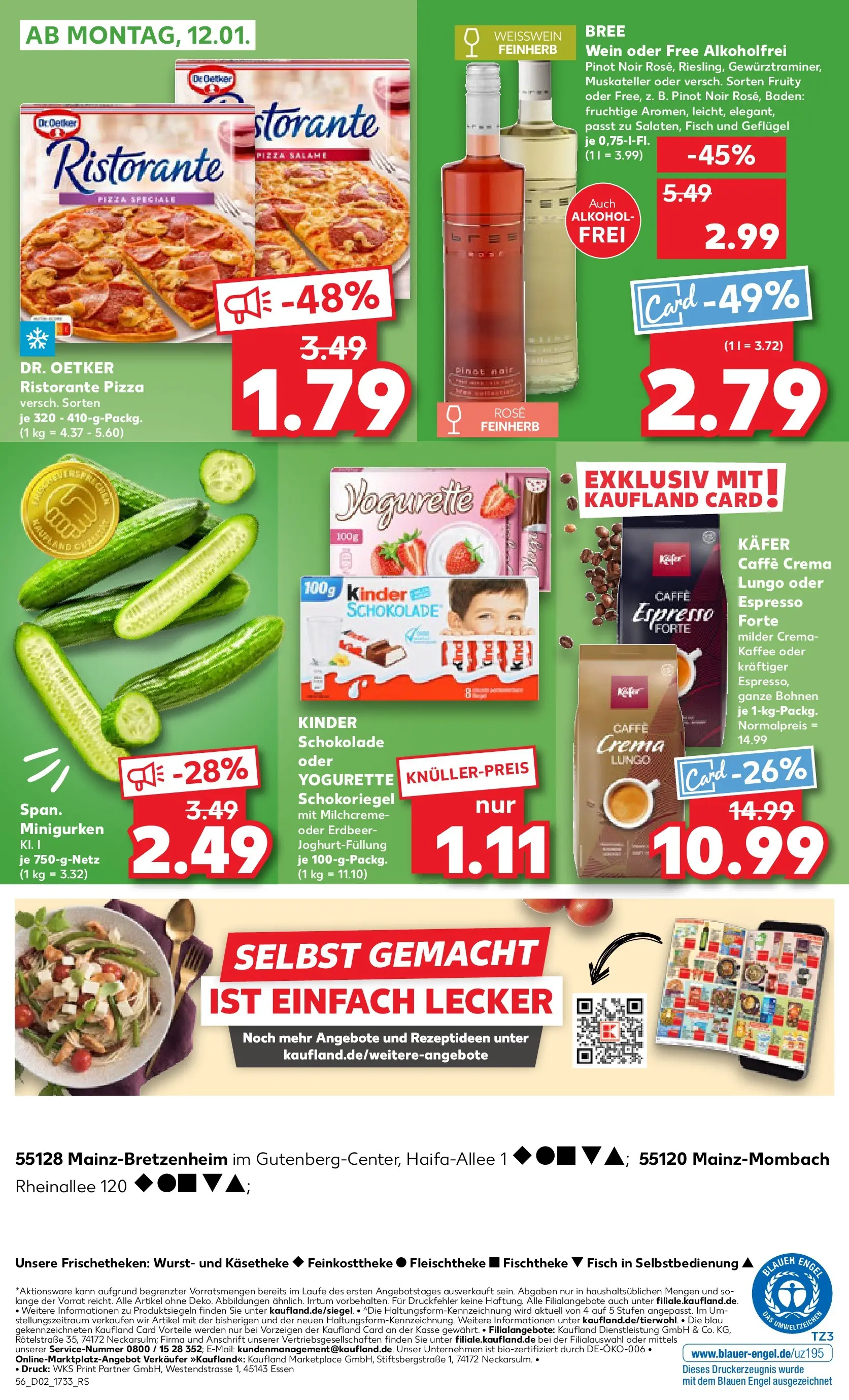 Prospekt Kaufland ab 08.01.2026 » Angebote Online zum Blättern | Seite: 56 | Produkte: Kaffee, Schokolade, Fisch, Pizza