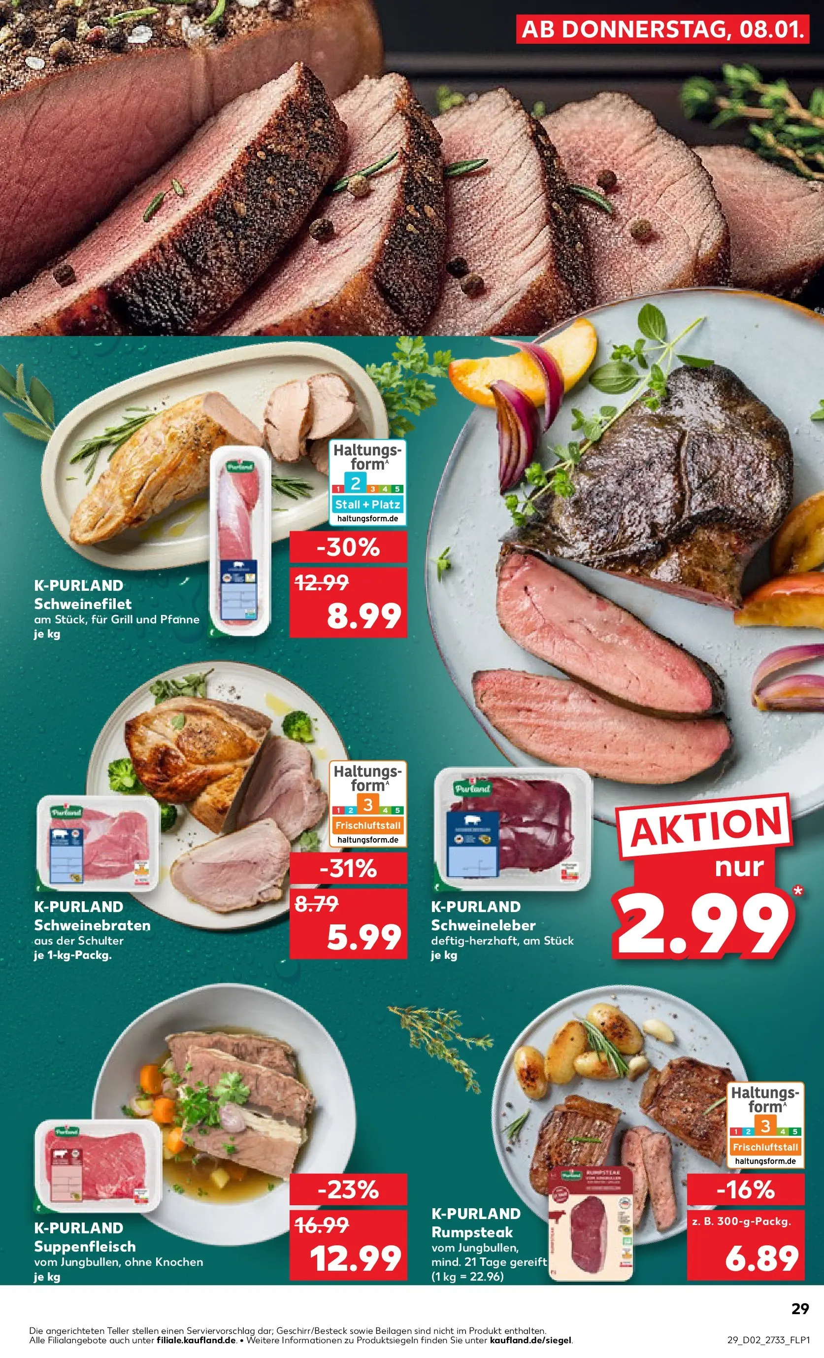Prospekt Kaufland ab 08.01.2026 » Angebote Online zum Blättern | Seite: 29 | Produkte: Grill, Schweinefilet, Suppenfleisch, Steak