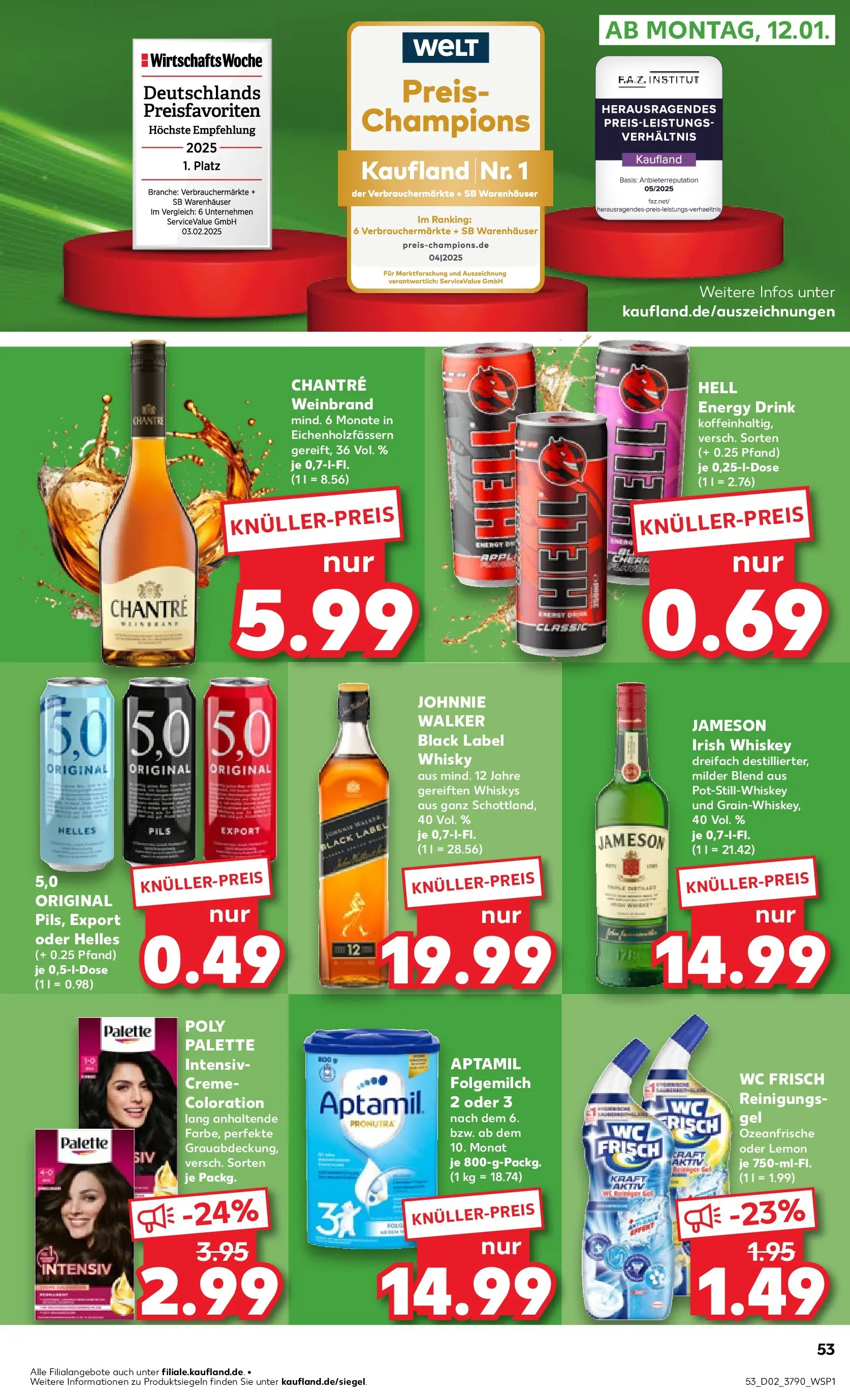 Prospekt Kaufland ab 08.01.2026 » Angebote und Werbung Online | Seite: 53 | Produkte: Whisky, Energy, Pils, Chantré Prospekt Kaufland ab 08.01.2026 » Angebote Online zum Blättern | Seite: 53 | Produkte: Whisky, Energy, Pils, Chantré