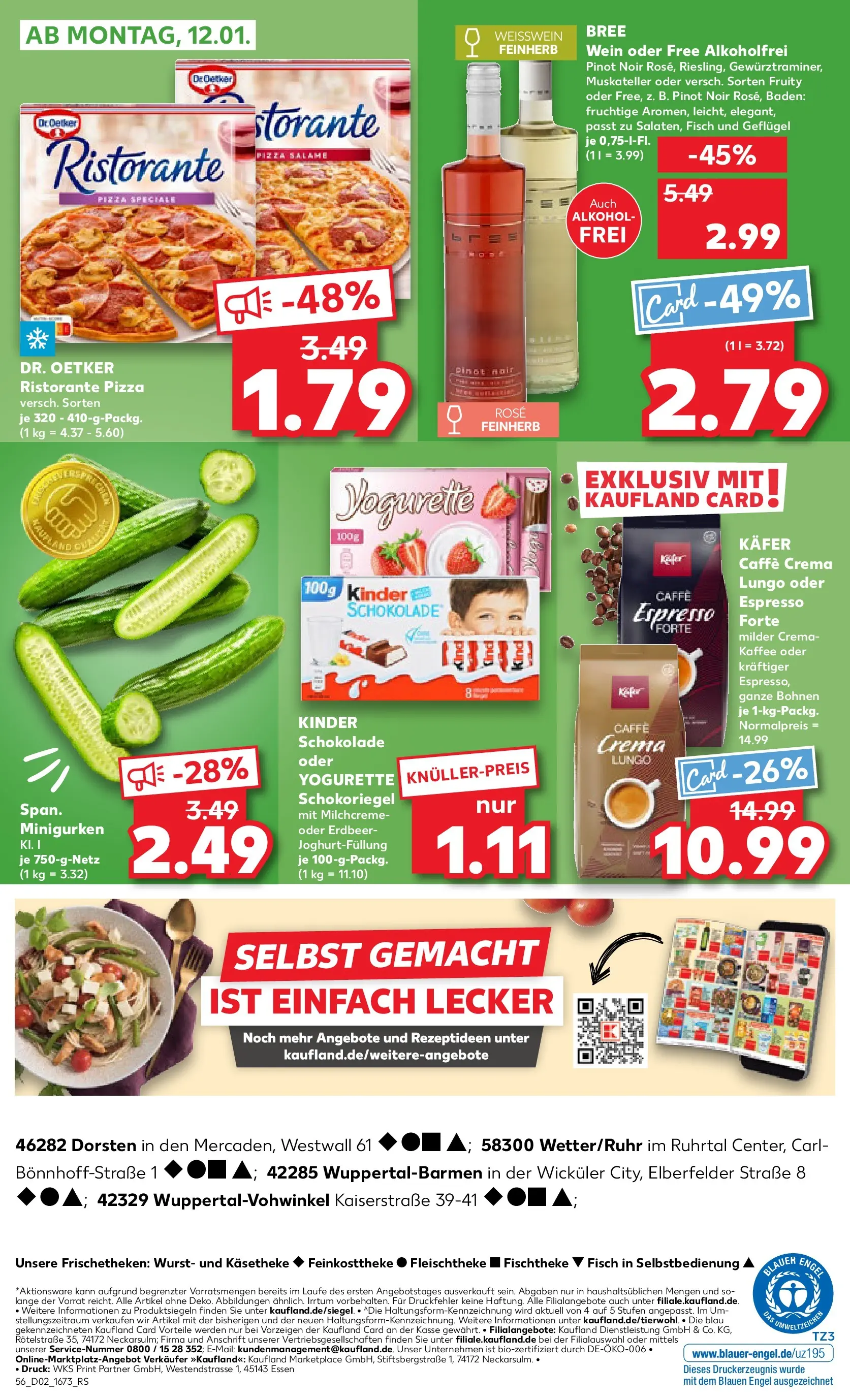 Prospekt Kaufland ab 08.01.2026 » Angebote Online zum Blättern | Seite: 56 | Produkte: Yogurette, Kaffee, Wurst, Wein