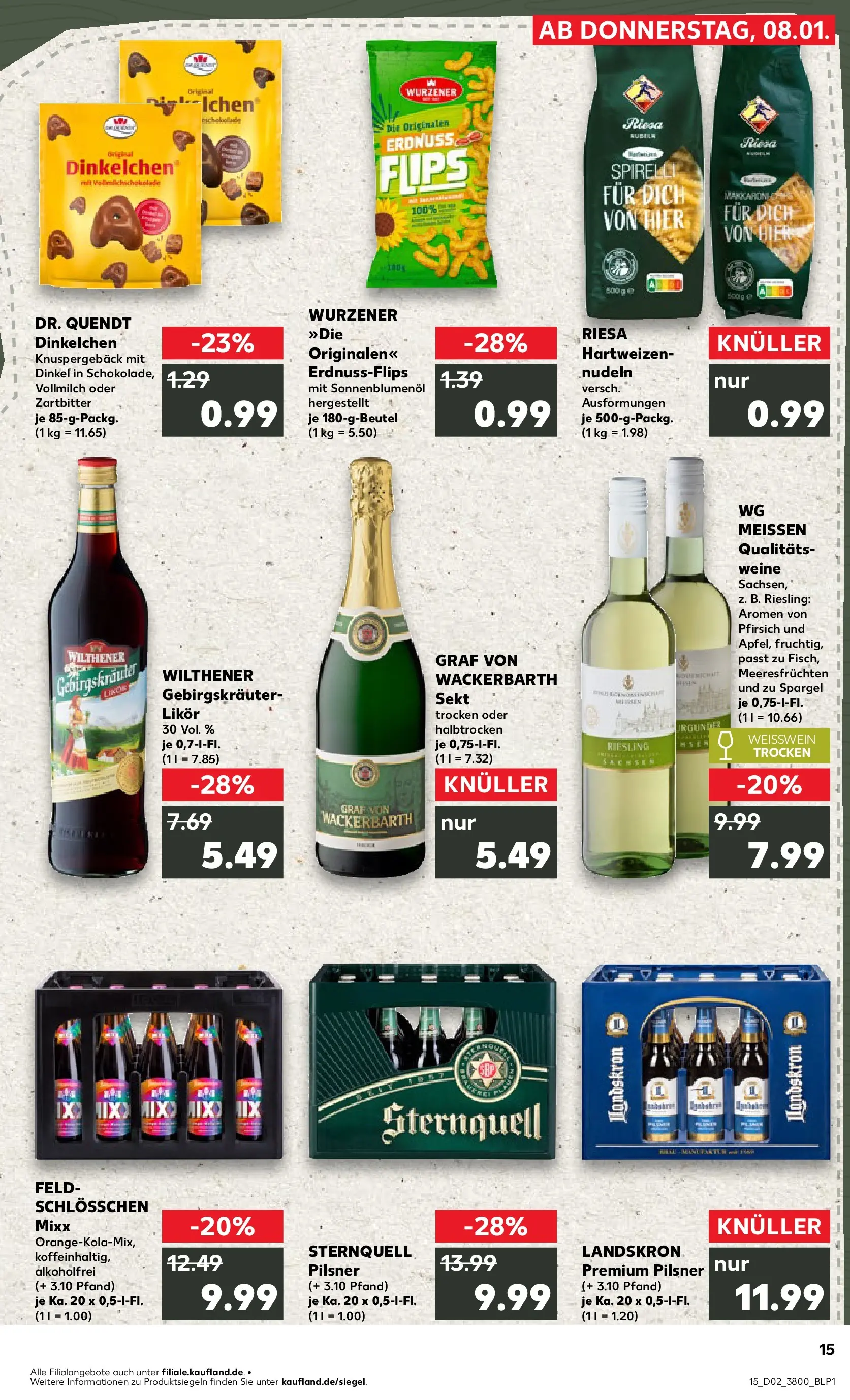 Prospekt Kaufland ab 08.01.2026 » Angebote Online zum Blättern | Seite: 15 | Produkte: Sonnenblumenol, Sekt, Spargel, Fisch