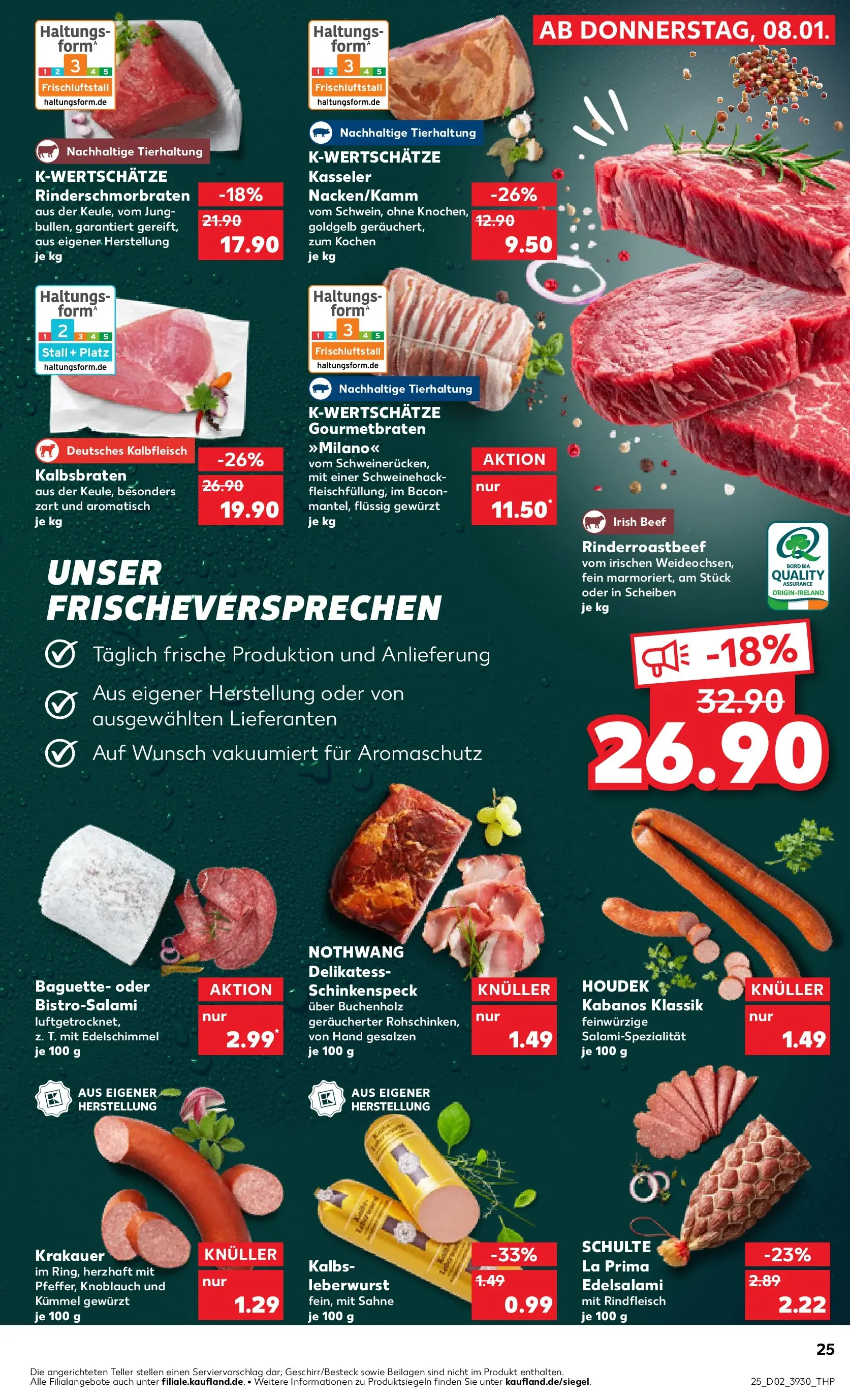 Prospekt Kaufland ab 08.01.2026 » Angebote Online zum Blättern | Seite: 25 | Produkte: Baguette, Knoblauch, Salami, Sahne