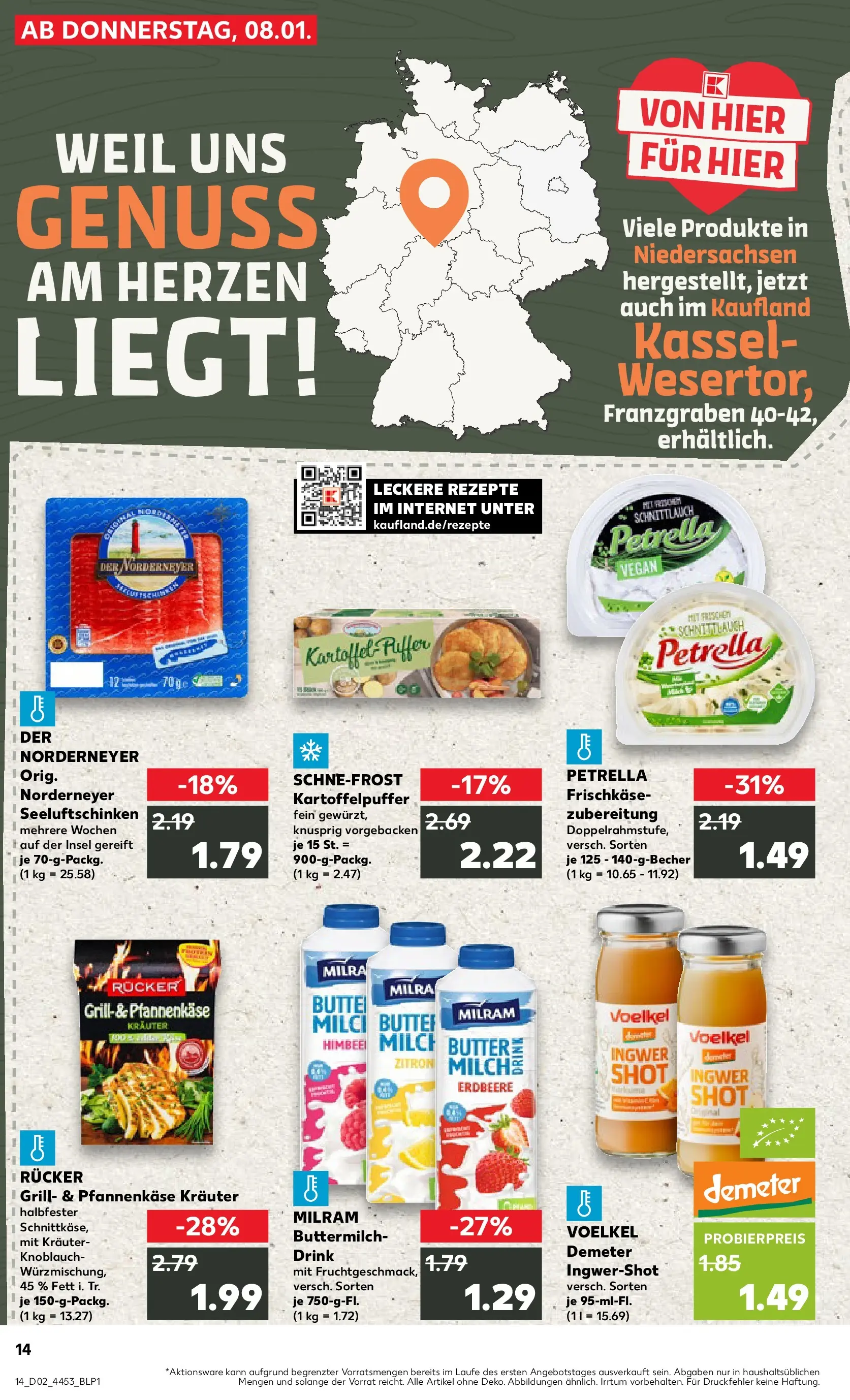 Prospekt Kaufland ab 08.01.2026 » Angebote Online zum Blättern | Seite: 14 | Produkte: Grill, Milch, Butter, Frischkase
