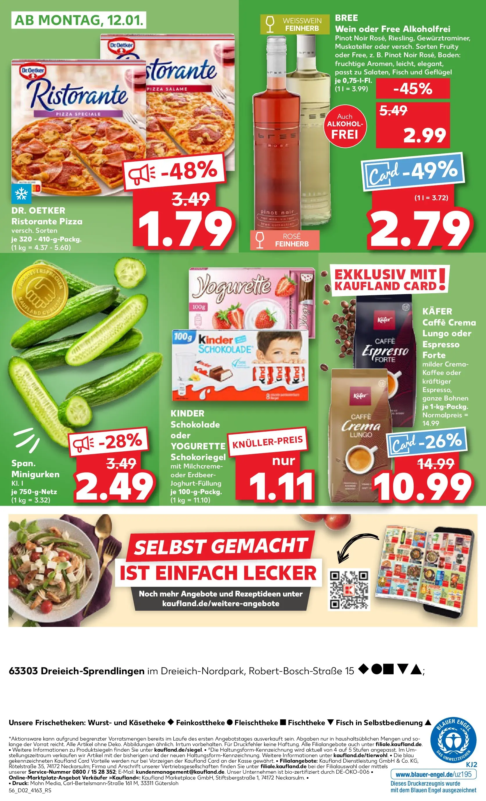 Prospekt Kaufland ab 08.01.2026 » Angebote Online zum Blättern | Seite: 56 | Produkte: Yogurette, Bree, Wurst, Wein