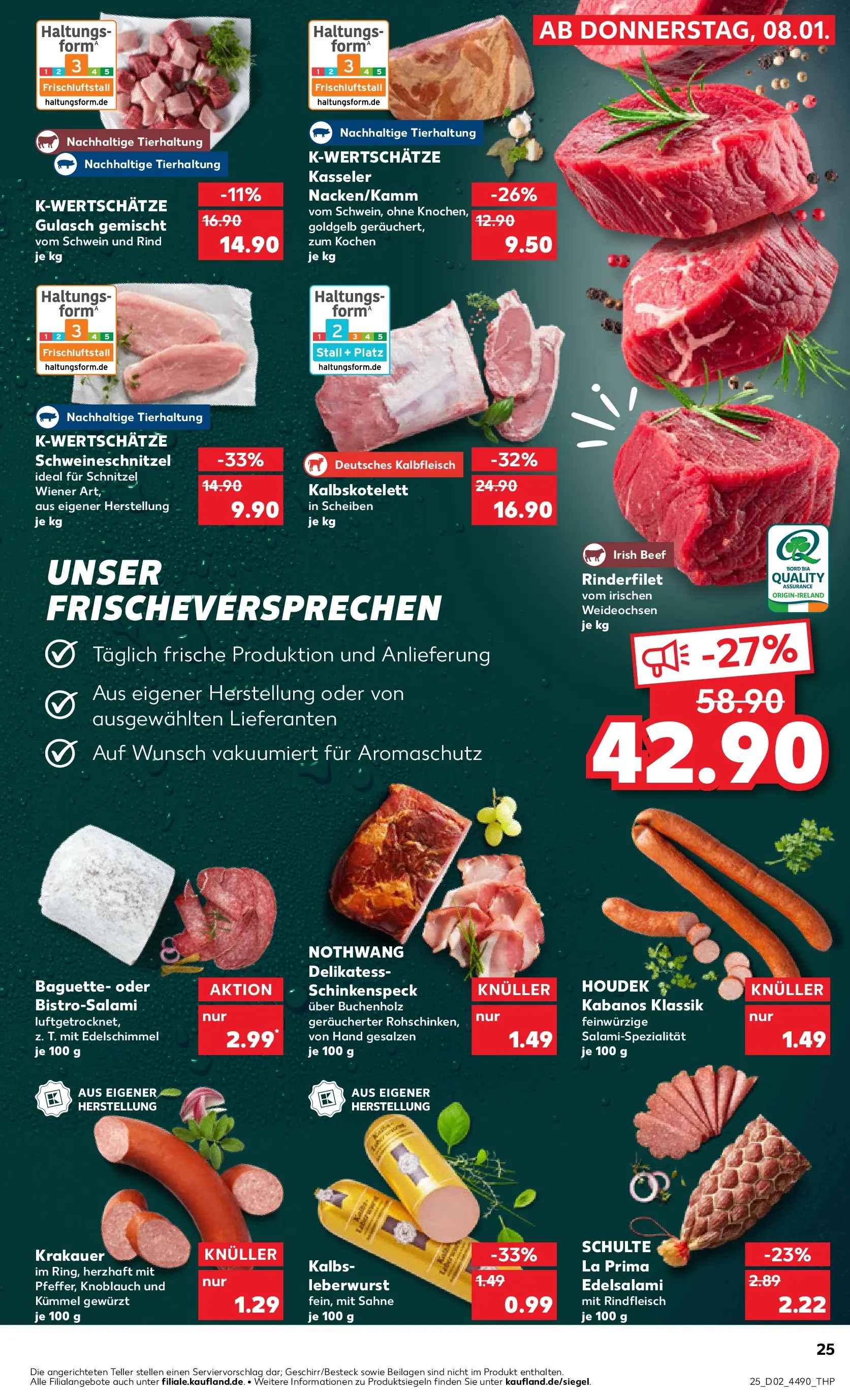 Prospekt Kaufland ab 08.01.2026 » Angebote Online zum Blättern | Seite: 25 | Produkte: Baguette, Schnitzel, Gulasch, Knoblauch