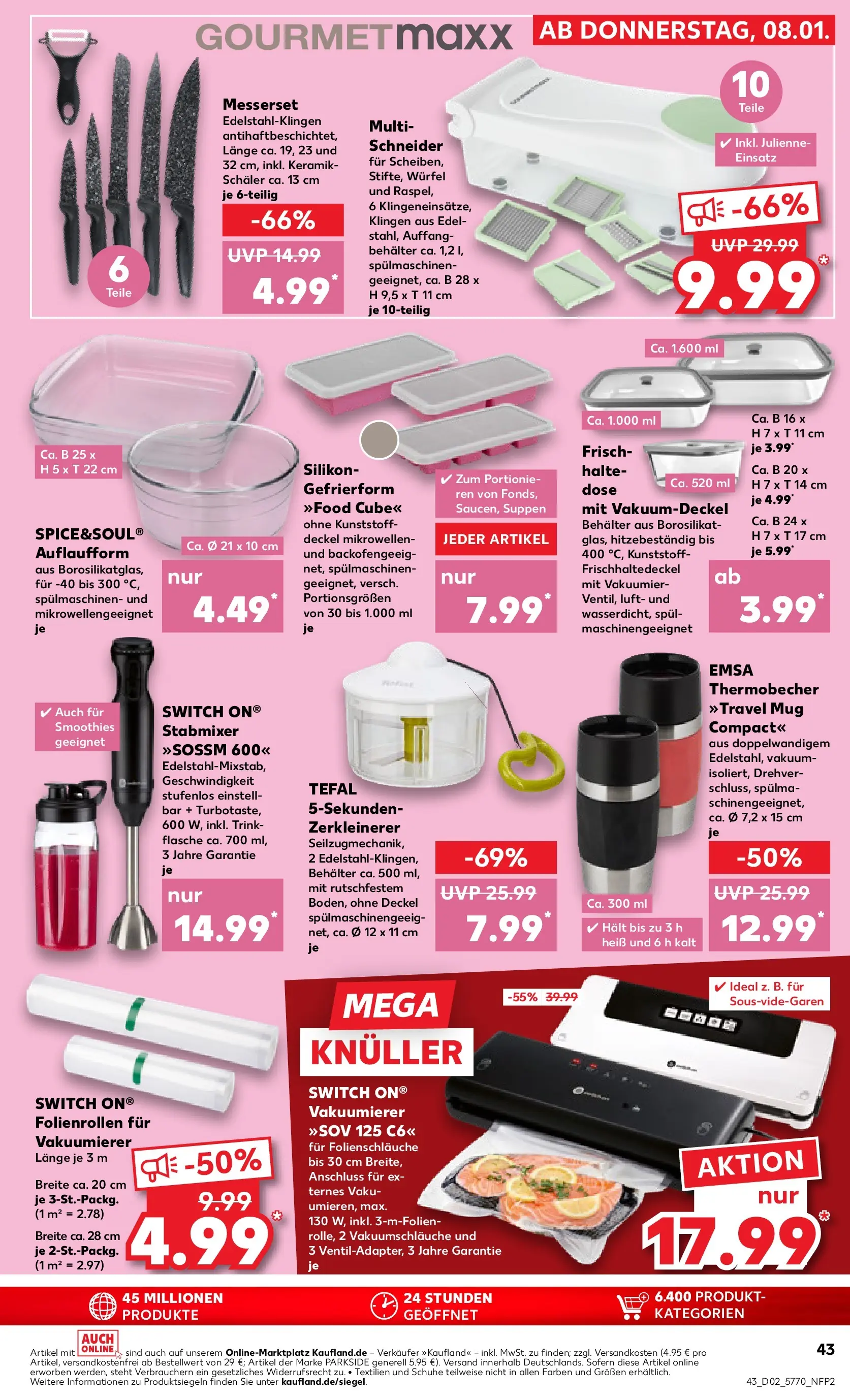 Prospekt Kaufland ab 08.01.2026 » Angebote Online zum Blättern | Seite: 43 | Produkte: Vakuumierer, Stabmixer