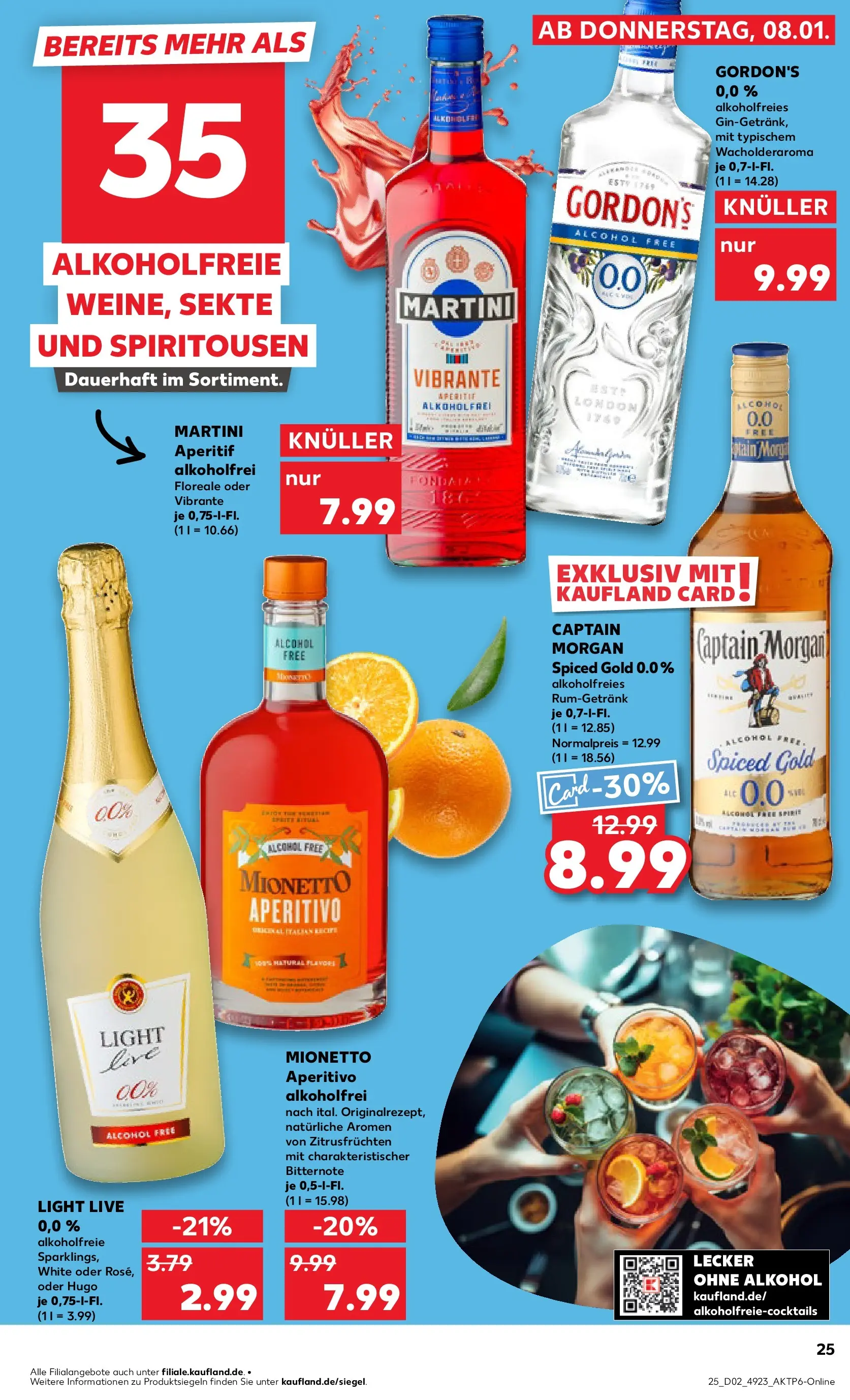 Prospekt Kaufland ab 08.01.2026 » Angebote Online zum Blättern | Seite: 25 | Produkte: Martini, Captain morgan, Gin, Hugo