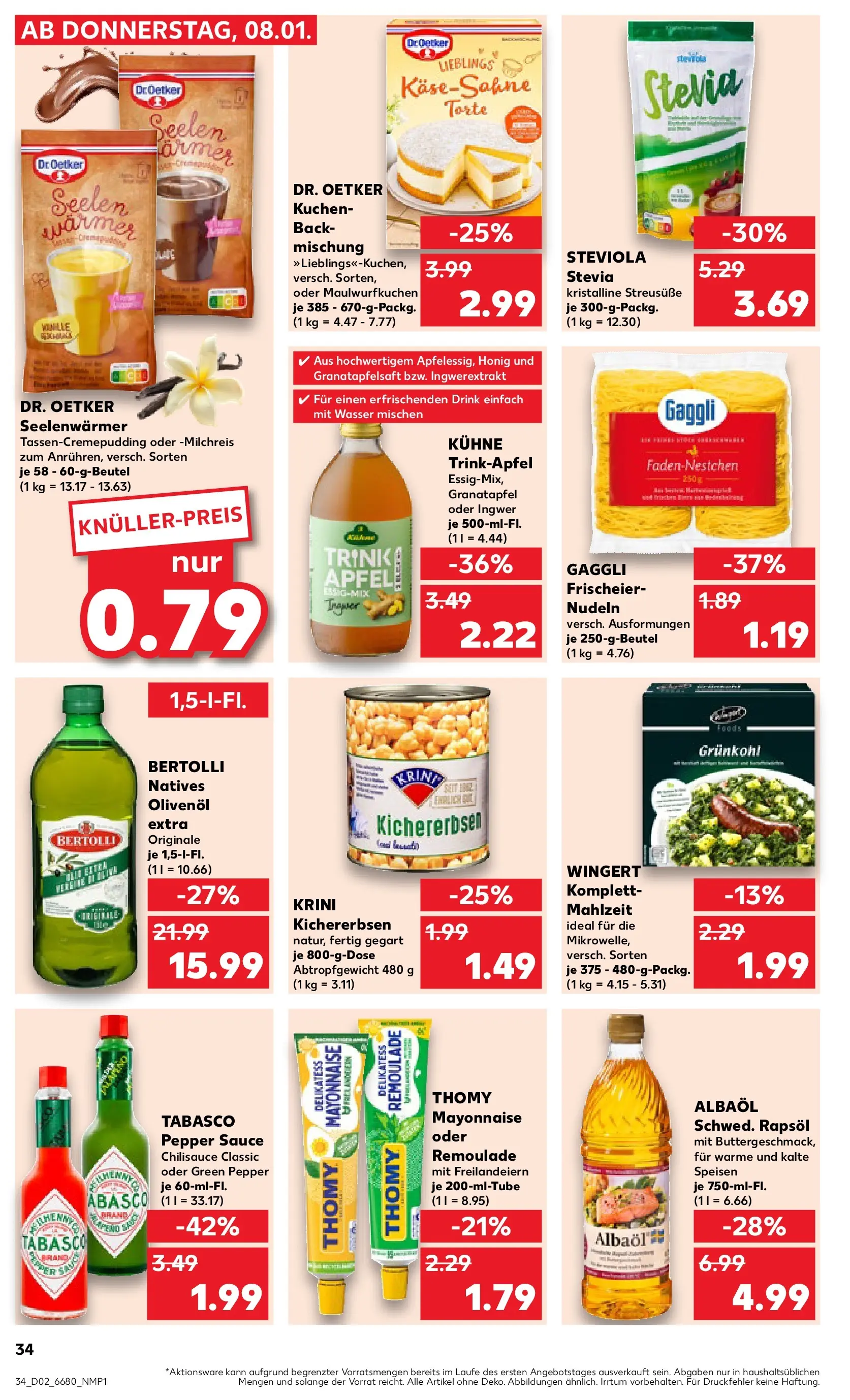Prospekt Kaufland ab 08.01.2026 » Angebote und Werbung Online | Seite: 34 | Produkte: Rapsöl, Chili, Nudeln, Kuchen Prospekt Kaufland ab 08.01.2026 » Angebote Online zum Blättern | Seite: 34 | Produkte: Rapsöl, Chili, Nudeln, Kuchen