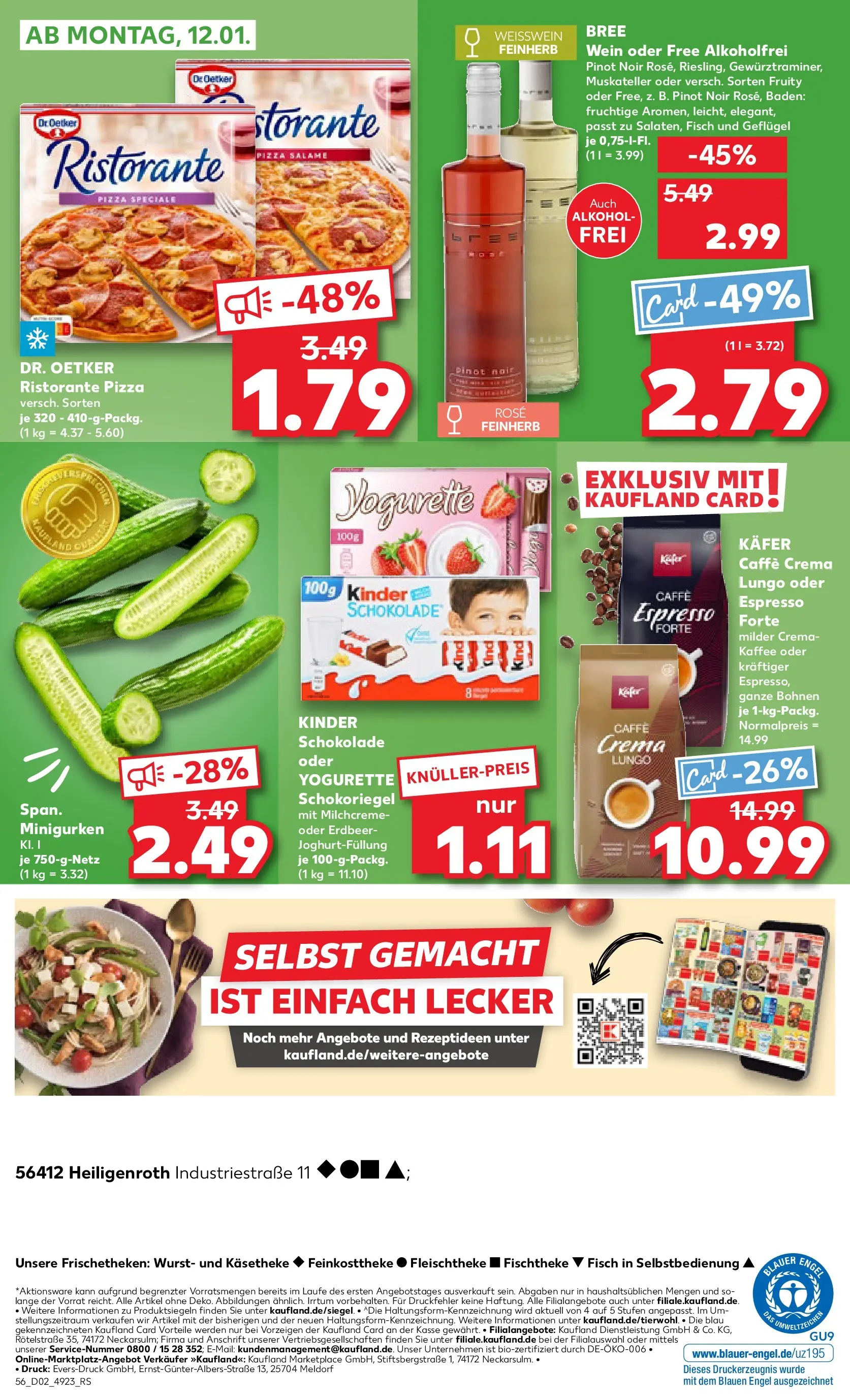 Prospekt Kaufland ab 08.01.2026 » Angebote Online zum Blättern | Seite: 56 | Produkte: Yogurette, Weißwein, Wurst, Pizza