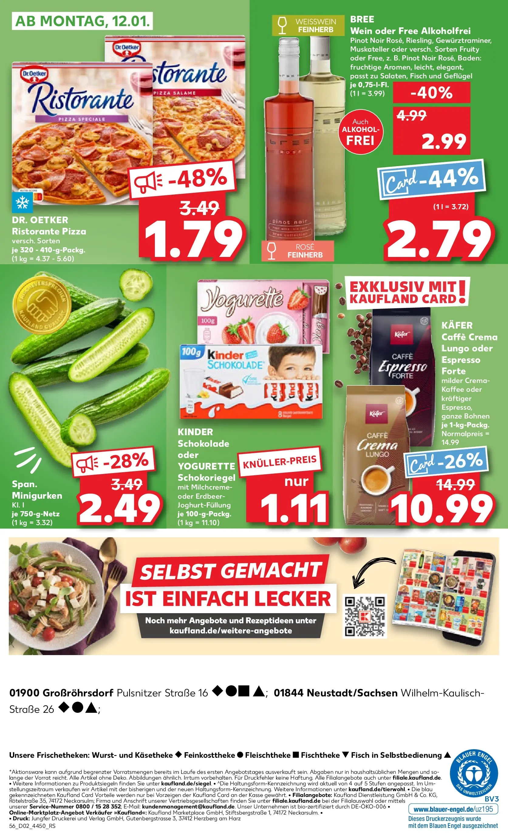 Prospekt Kaufland ab 08.01.2026 » Angebote Online zum Blättern | Seite: 56 | Produkte: Ristorante, Kinder schokolade, Kaffee, Schokolade