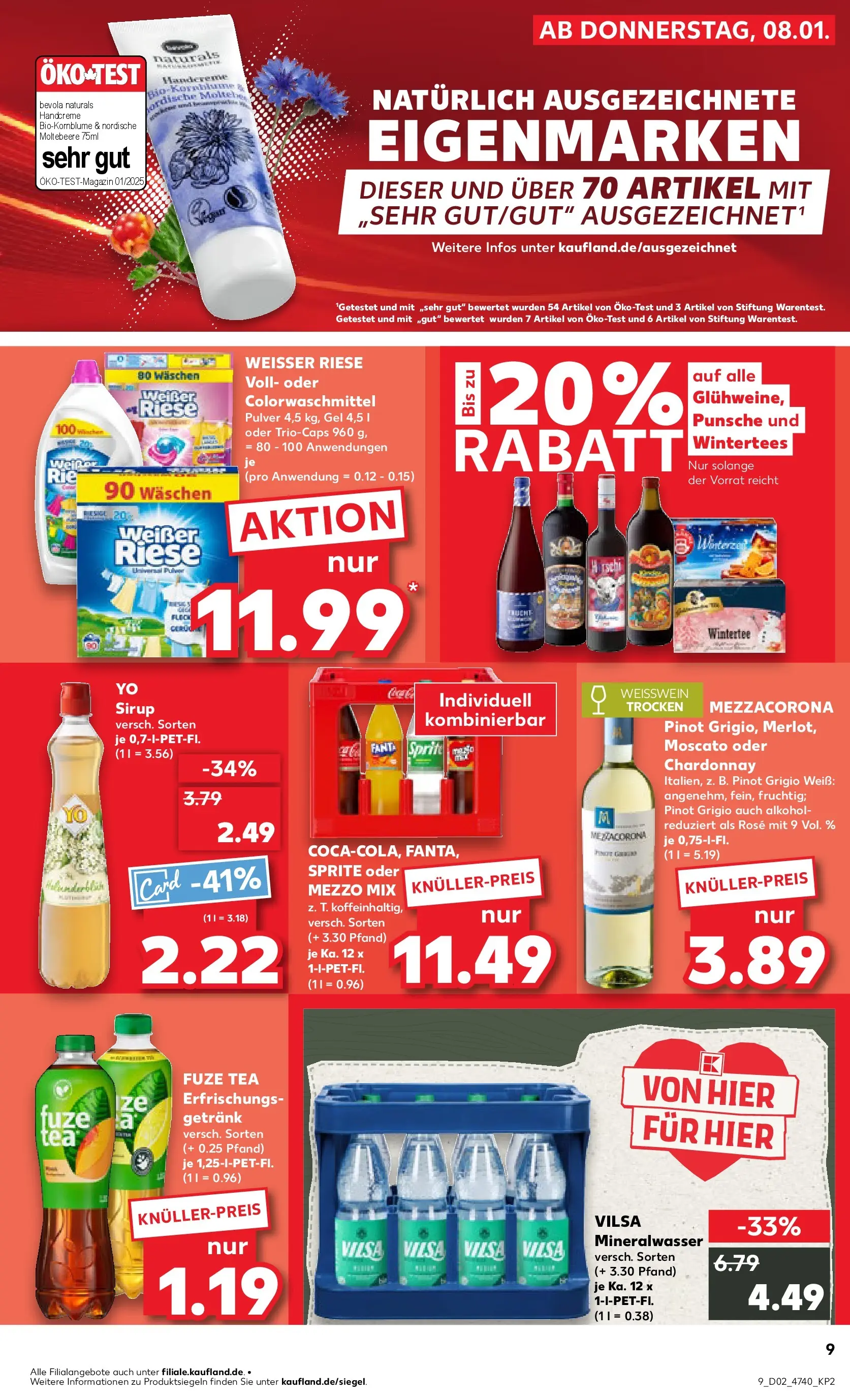 Prospekt Kaufland ab 08.01.2026 » Angebote und Werbung Online | Seite: 9 | Produkte: Fuze tea, Mezzo mix, Sprite, Weißwein Prospekt Kaufland ab 08.01.2026 » Angebote Online zum Blättern | Seite: 9 | Produkte: Fuze tea, Mezzo mix, Sprite, Weißwein