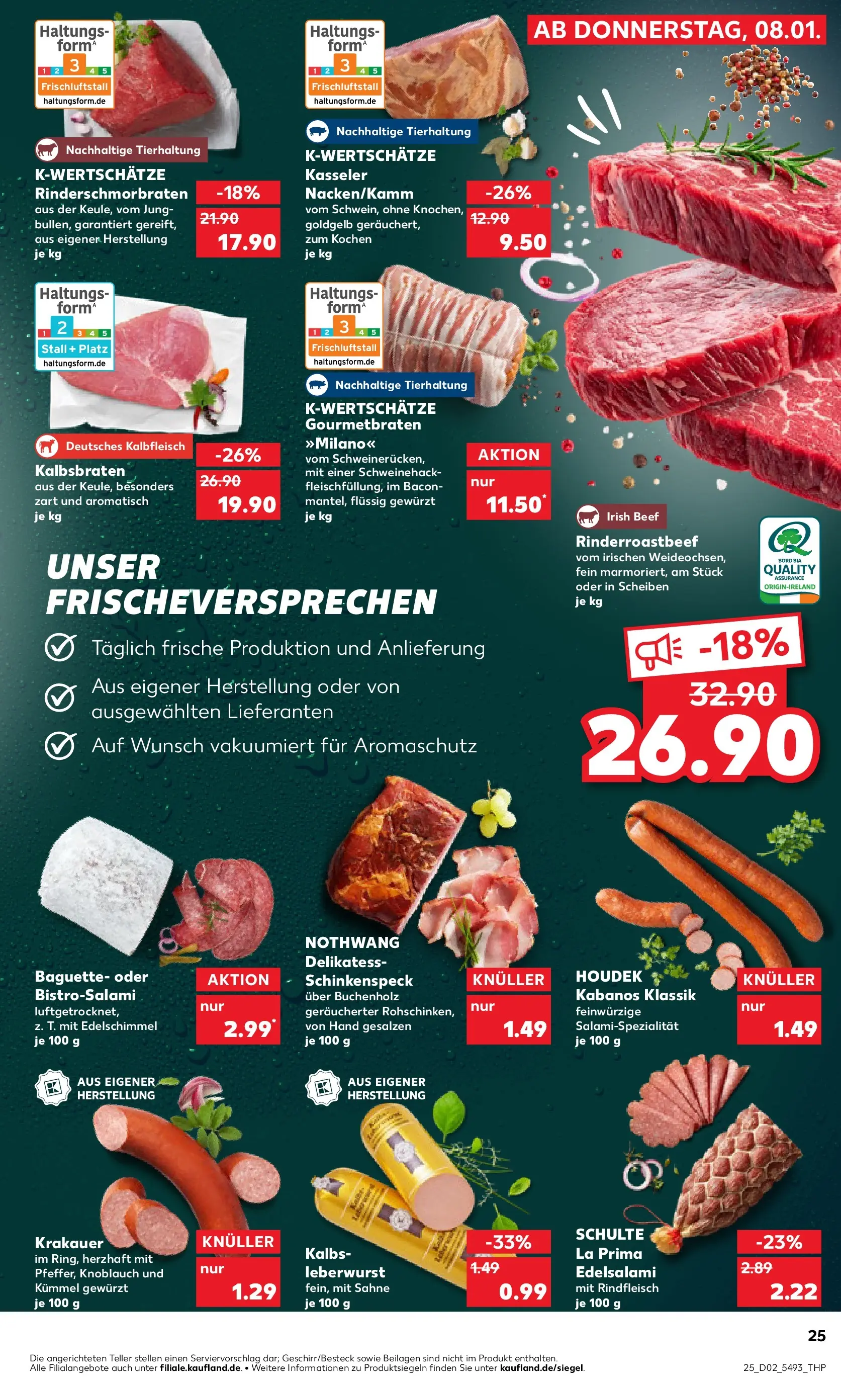 Prospekt Kaufland ab 08.01.2026 » Angebote Online zum Blättern | Seite: 25 | Produkte: Baguette, Knoblauch, Rindfleisch, Sahne
