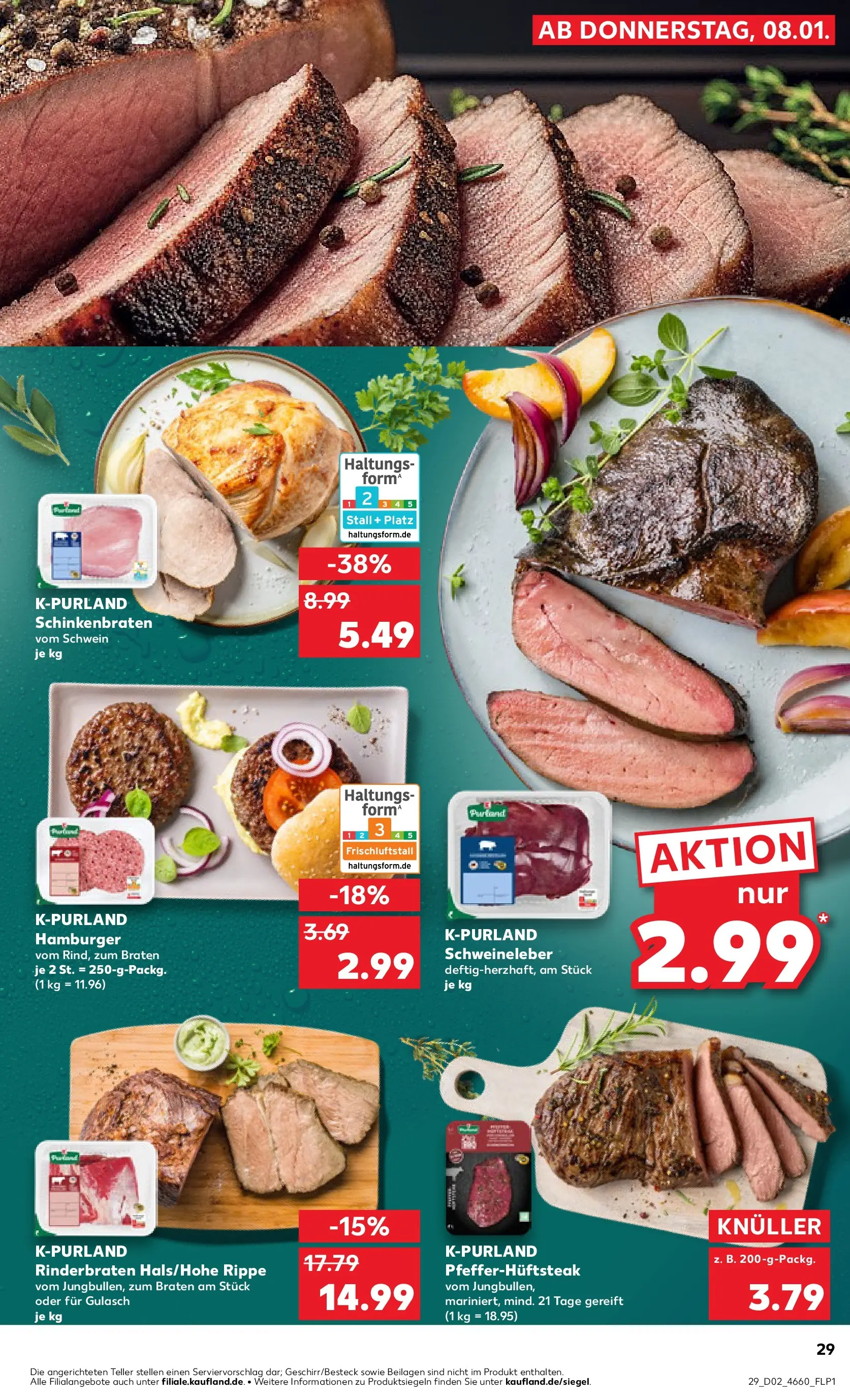 Prospekt Kaufland ab 08.01.2026 » Angebote und Werbung Online | Seite: 29 | Produkte: Rinderbraten, Gulasch Prospekt Kaufland ab 08.01.2026 » Angebote Online zum Blättern | Seite: 29 | Produkte: Rinderbraten, Gulasch