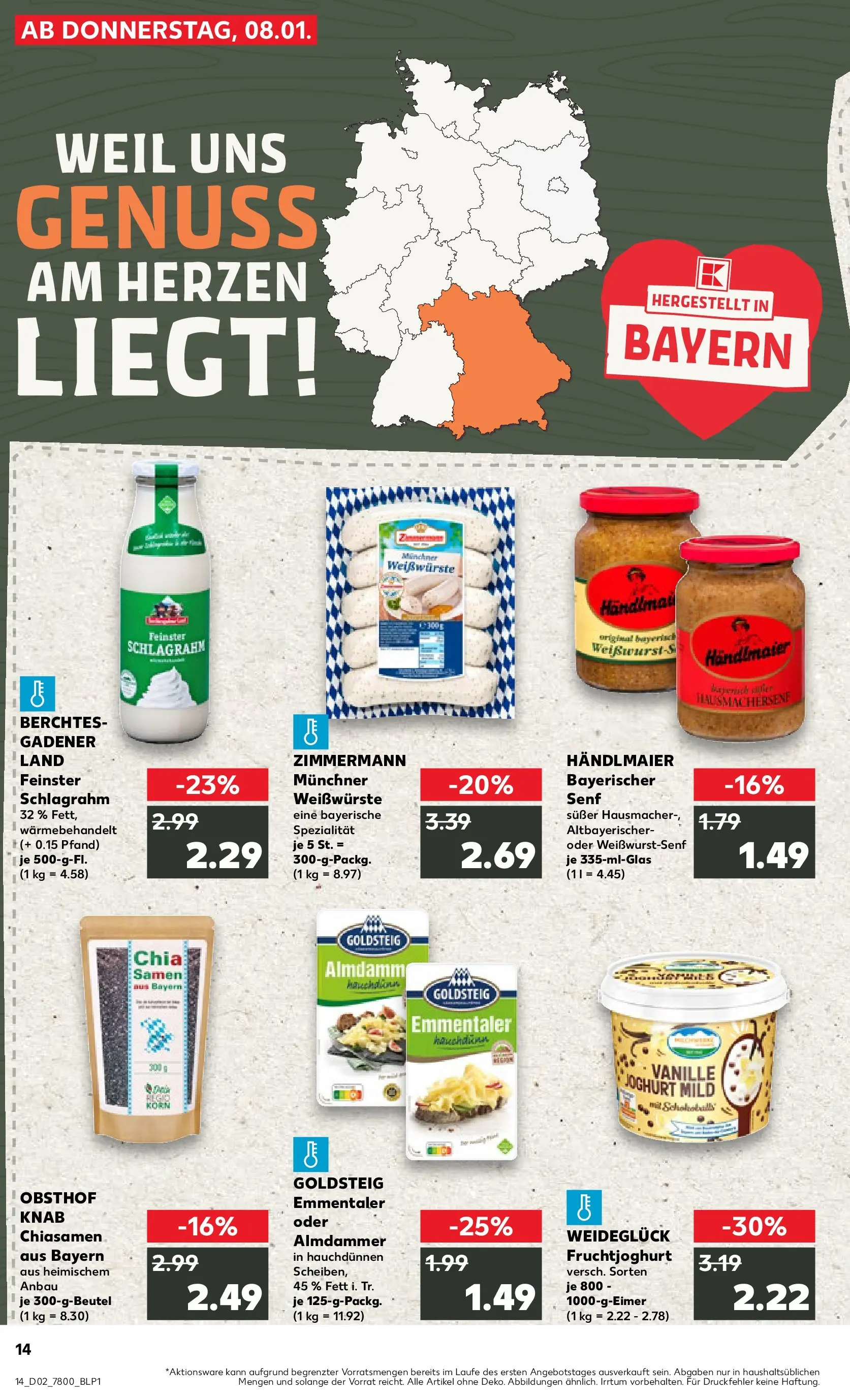 Prospekt Kaufland ab 08.01.2026 » Angebote und Werbung Online | Seite: 14 | Produkte: Joghurt, Fruchtjoghurt Prospekt Kaufland ab 08.01.2026 » Angebote Online zum Blättern | Seite: 14 | Produkte: Joghurt, Fruchtjoghurt