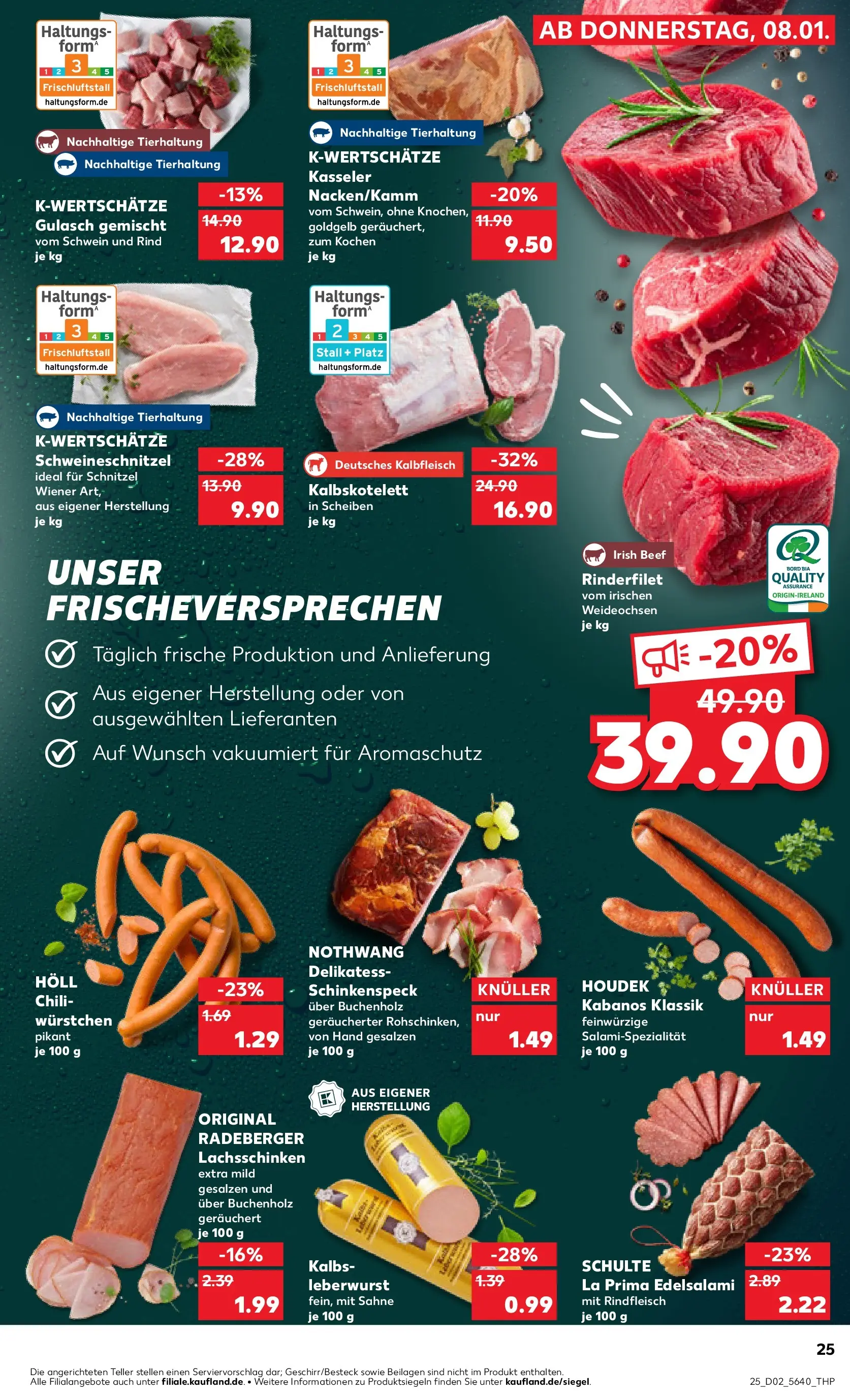 Prospekt Kaufland ab 08.01.2026 » Angebote Online zum Blättern | Seite: 25 | Produkte: Schnitzel, Gulasch, Chili, Rindfleisch