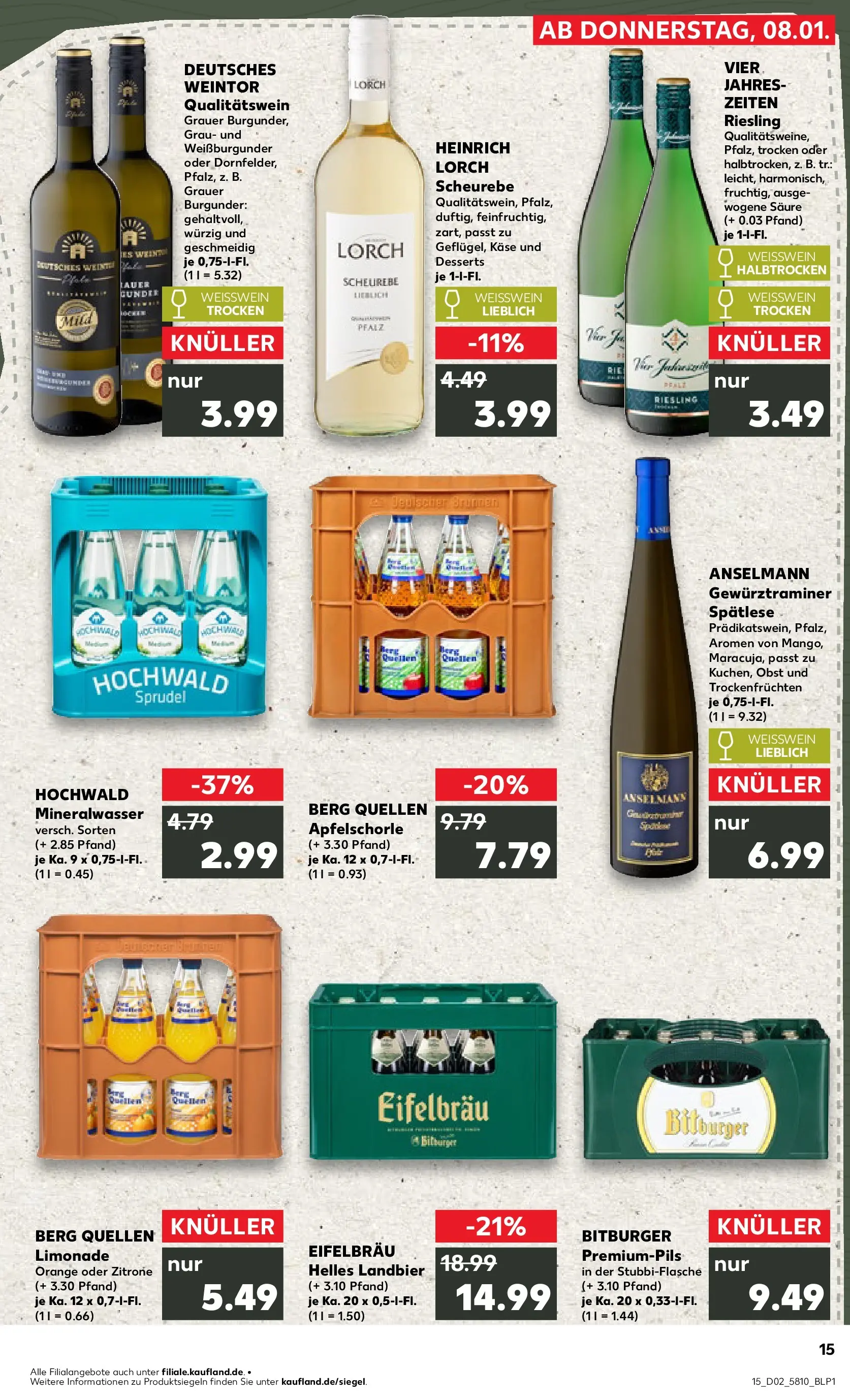 Prospekt Kaufland ab 08.01.2026 » Angebote Online zum Blättern | Seite: 15 | Produkte: Weißwein, Apple, Obst, Zitrone