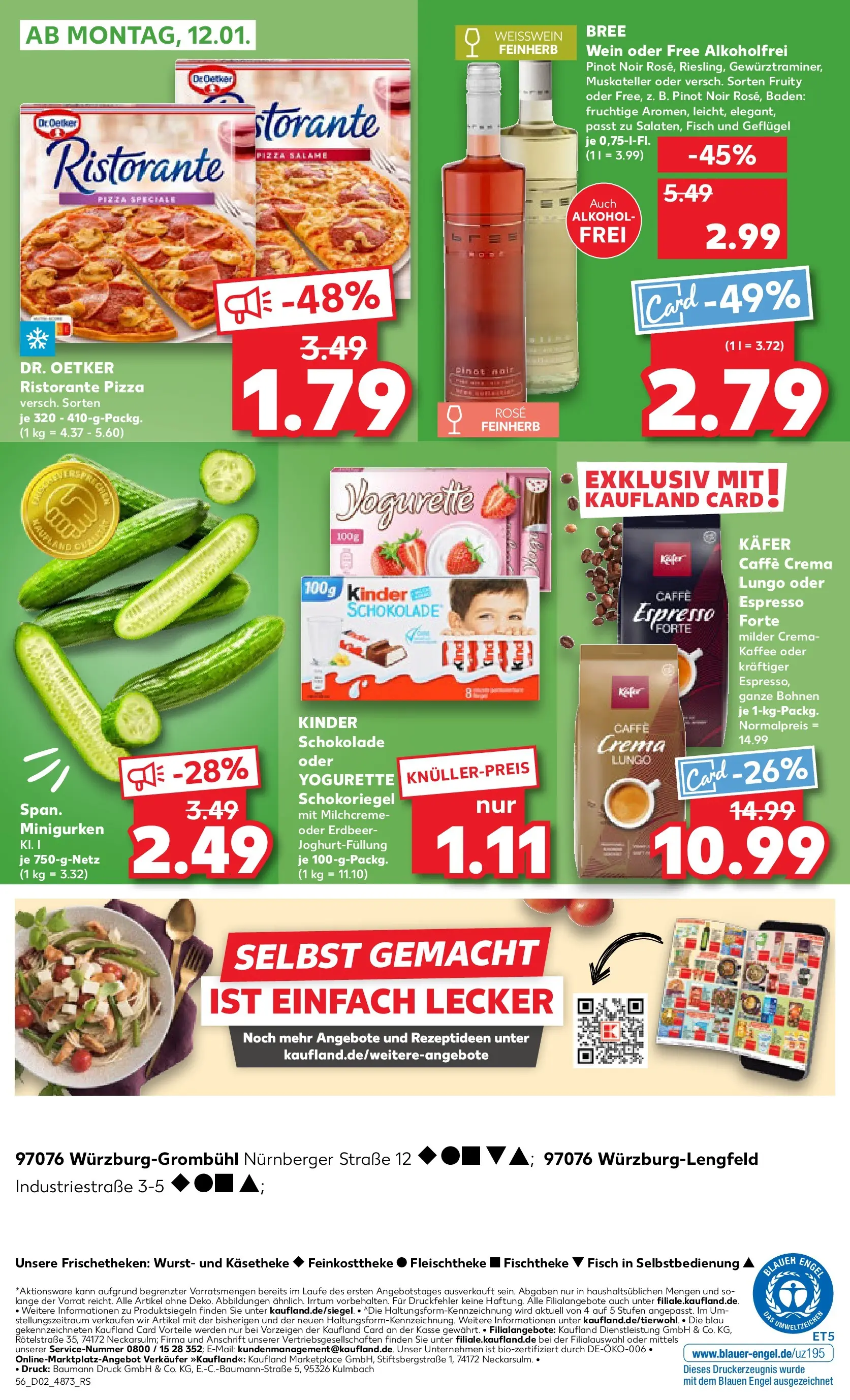Prospekt Kaufland ab 08.01.2026 » Angebote Online zum Blättern | Seite: 56 | Produkte: Ristorante, Kinder schokolade, Schokolade, Weißwein