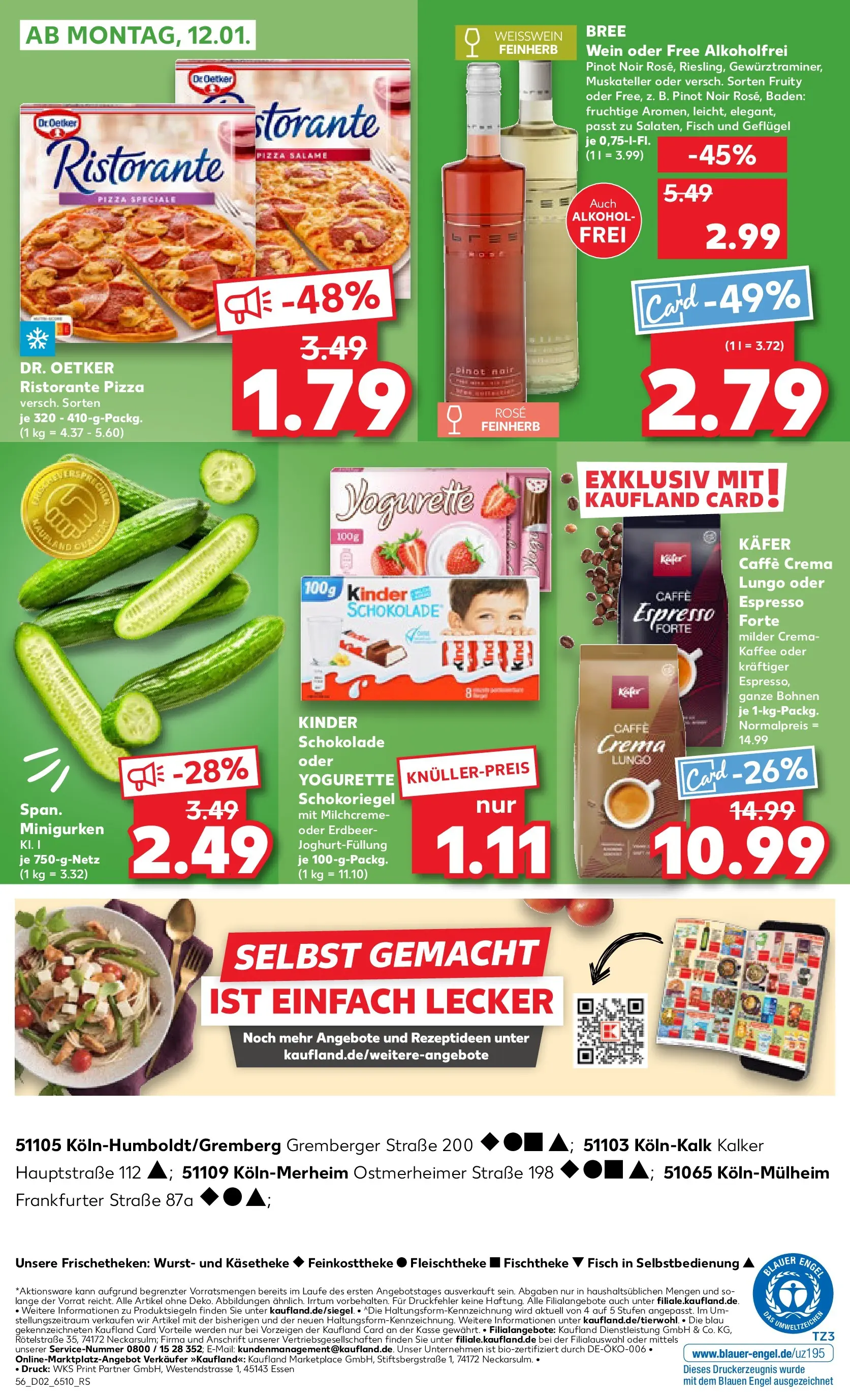 Prospekt Kaufland ab 08.01.2026 » Angebote Online zum Blättern | Seite: 56 | Produkte: Kaffee, Wurst, Pizza, Wein