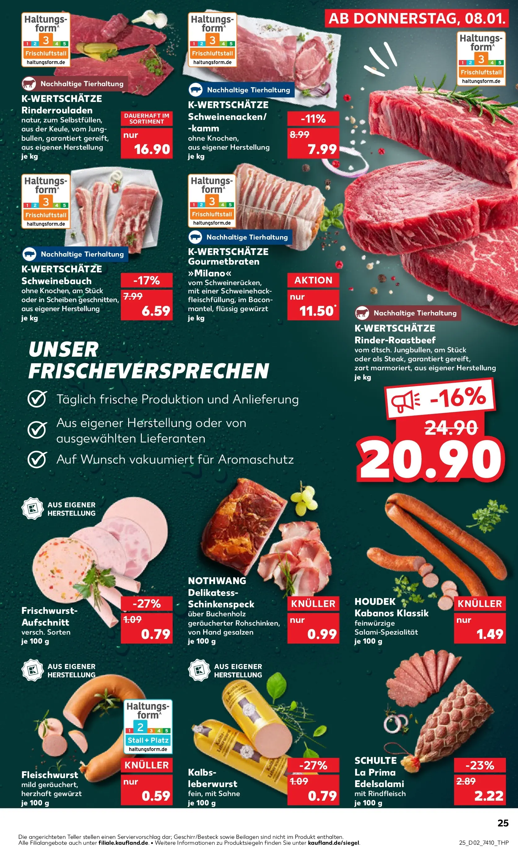 Prospekt Kaufland ab 08.01.2026 » Angebote und Werbung Online | Seite: 25 | Produkte: Rinderrouladen, Schweinebauch, Rindfleisch, Sahne Prospekt Kaufland ab 08.01.2026 » Angebote Online zum Blättern | Seite: 25 | Produkte: Rinderrouladen, Schweinebauch, Rindfleisch, Sahne