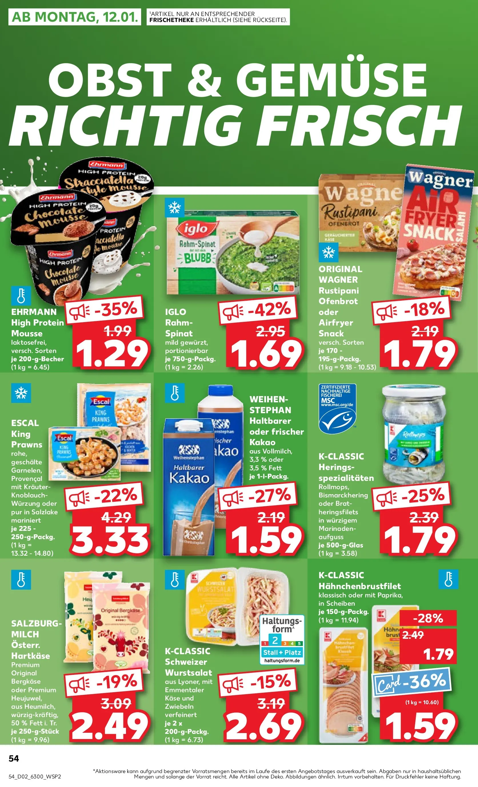 Prospekt Kaufland ab 08.01.2026 » Angebote Online zum Blättern | Seite: 54 | Produkte: Milch, Käse, Zwiebeln, Knoblauch