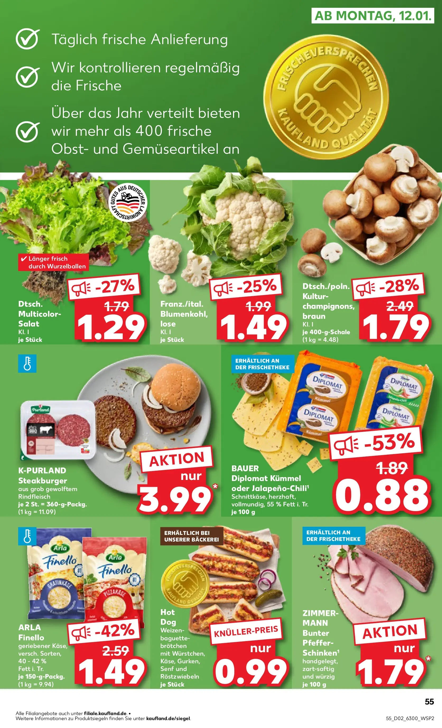 Prospekt Kaufland ab 08.01.2026 » Angebote Online zum Blättern | Seite: 55 | Produkte: Bäckerei, Obst, Pfeffer, Rindfleisch