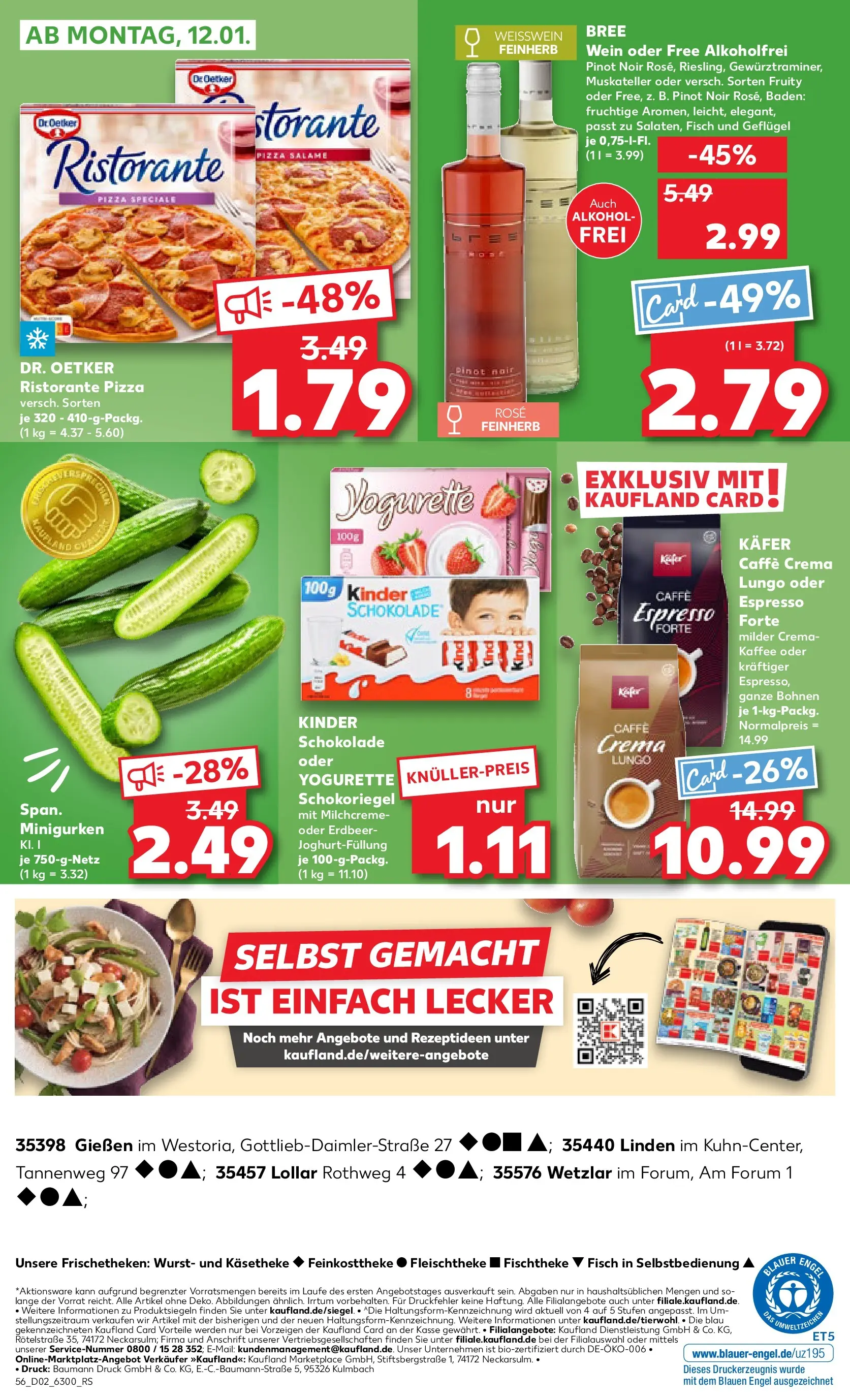 Prospekt Kaufland ab 08.01.2026 » Angebote Online zum Blättern | Seite: 56 | Produkte: Ristorante, Kaffee, Fisch, Pizza