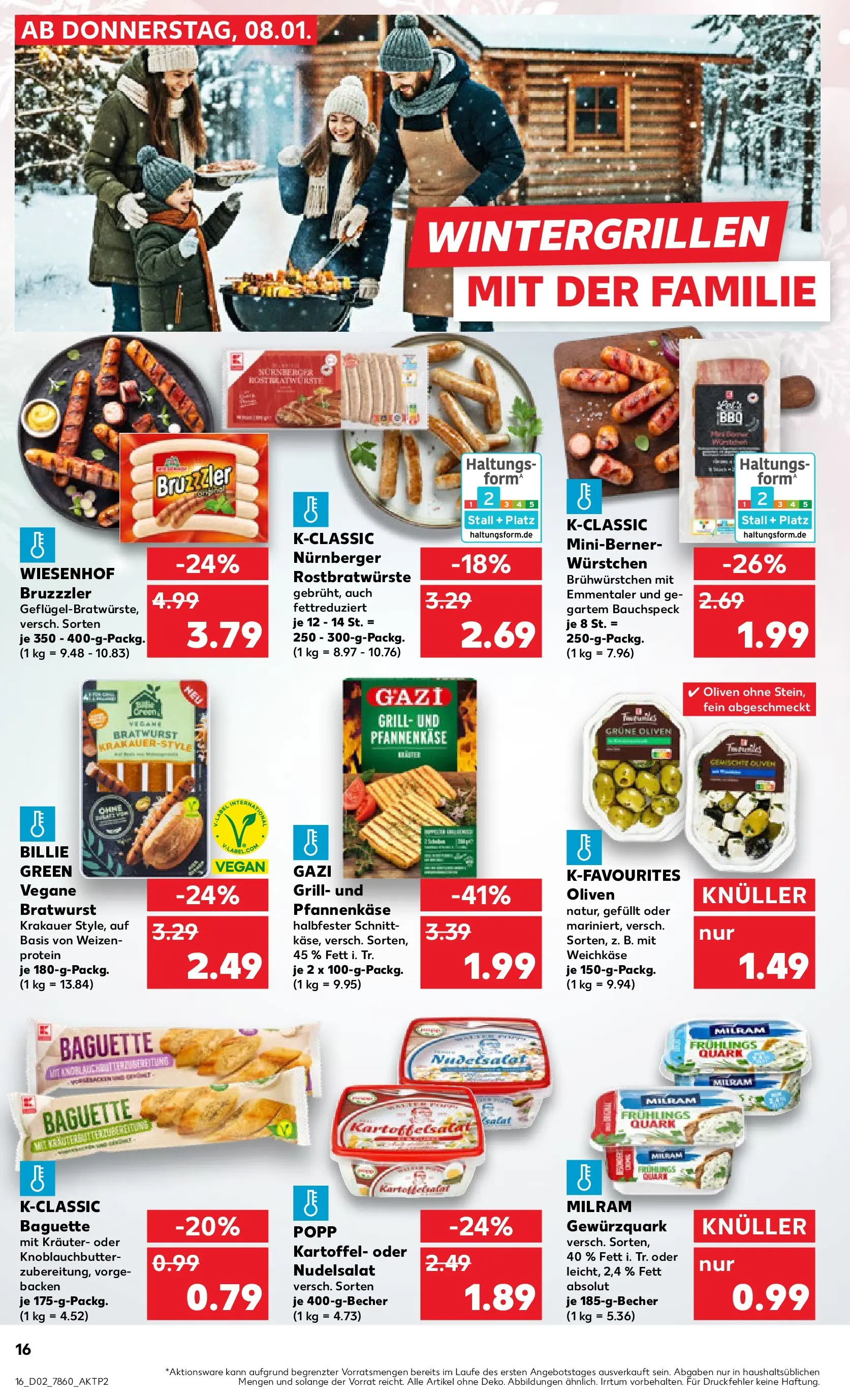 Prospekt Kaufland ab 08.01.2026 » Angebote und Werbung Online | Seite: 16 | Produkte: Grill, Quark, Bratwurst, Milram Prospekt Kaufland ab 08.01.2026 » Angebote Online zum Blättern | Seite: 16 | Produkte: Grill, Quark, Bratwurst, Milram