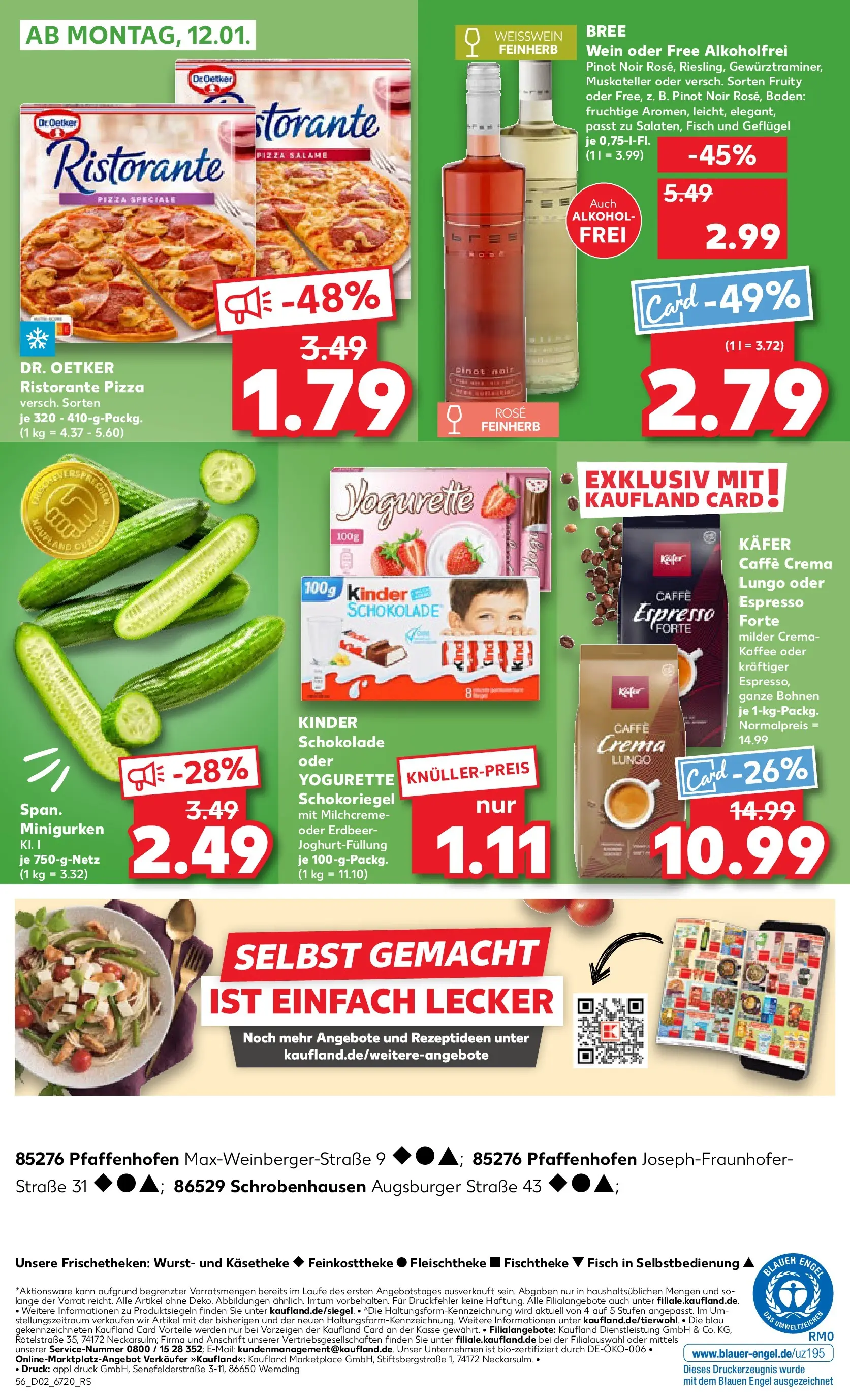 Prospekt Kaufland ab 08.01.2026 » Angebote Online zum Blättern | Seite: 56 | Produkte: Weißwein, Bree, Wurst, Pizza