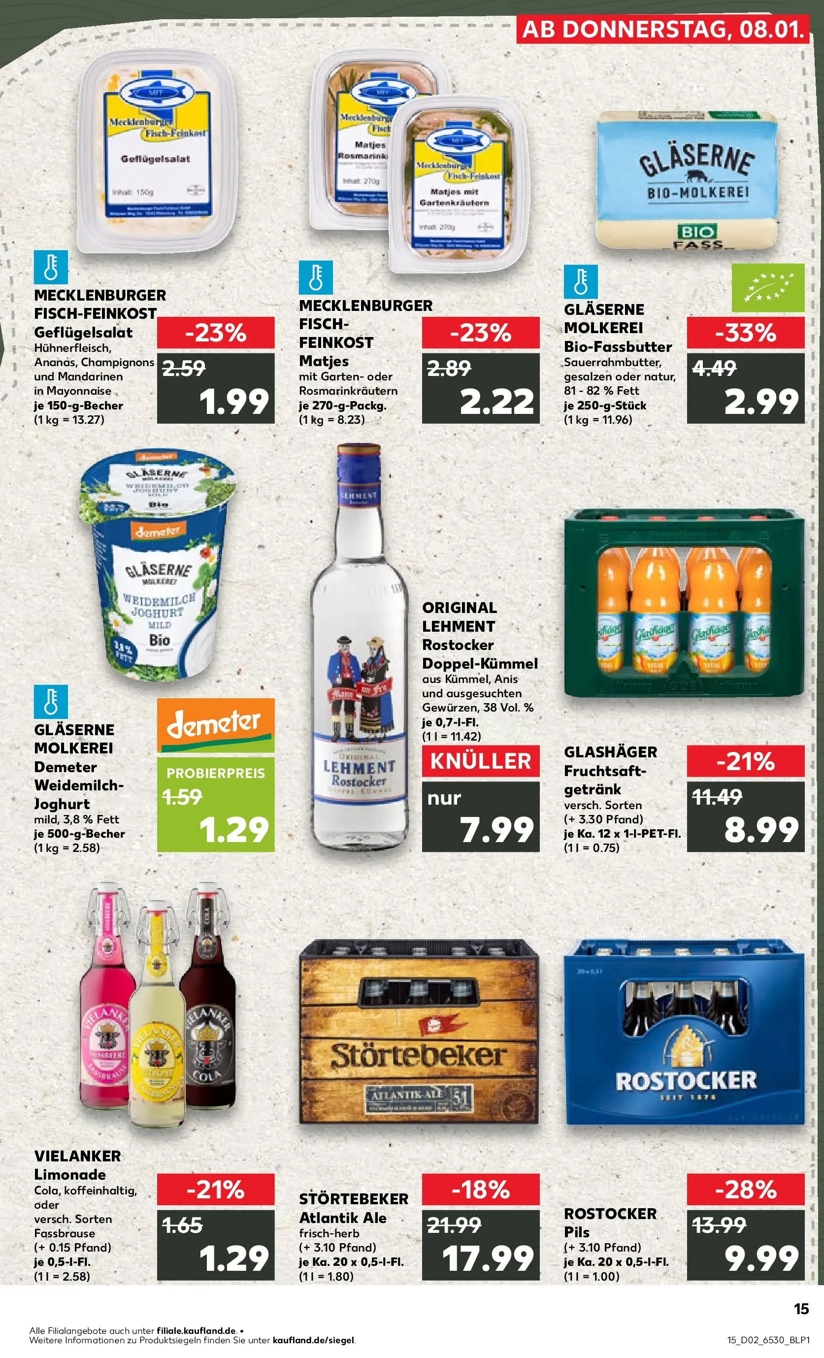 Prospekt Kaufland ab 08.01.2026 » Angebote Online zum Blättern | Seite: 15 | Produkte: Joghurt, Pils, Fisch, Fassbrause