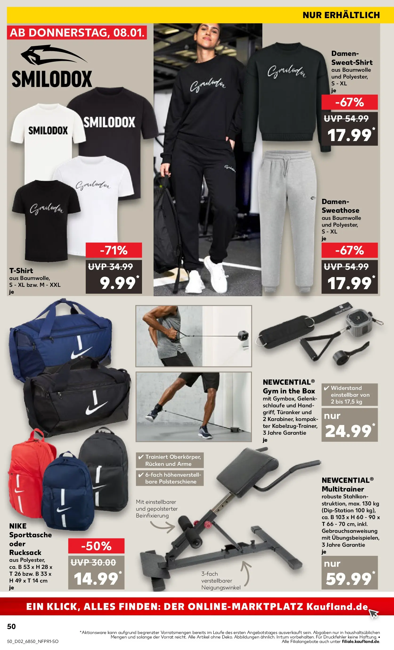Prospekt Kaufland ab 08.01.2026 » Angebote Online zum Blättern | Seite: 50 | Produkte: Sweathose, Sweatshirt, Box, Rucksack