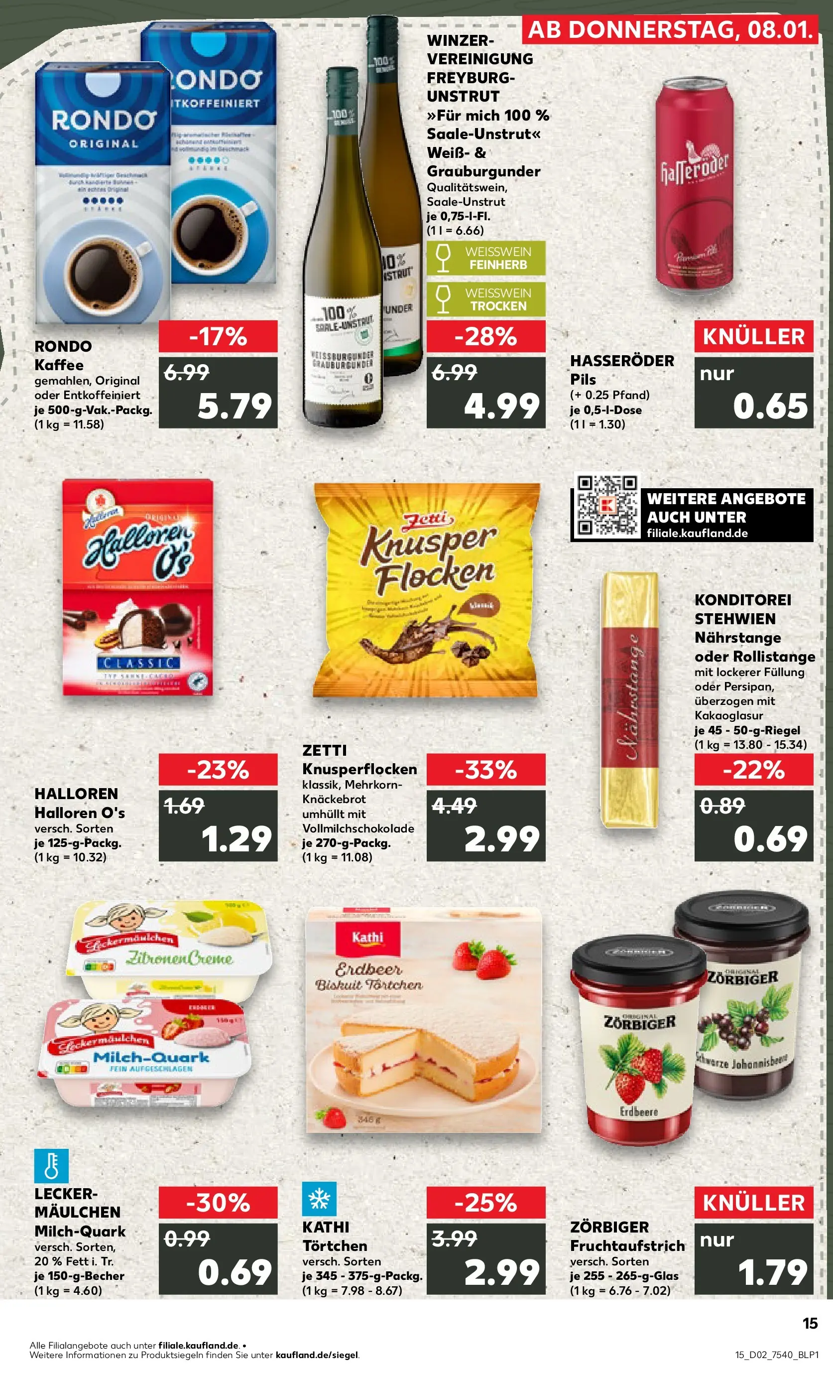 Prospekt Kaufland ab 08.01.2026 » Angebote Online zum Blättern | Seite: 15 | Produkte: Weißwein, Pils, Creme, Zitronen