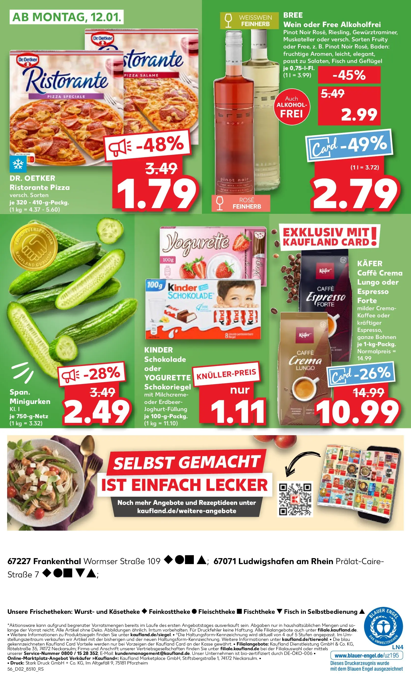 Prospekt Kaufland ab 08.01.2026 » Angebote Online zum Blättern | Seite: 56 | Produkte: Ristorante, Schokolade, Weißwein, Wurst
