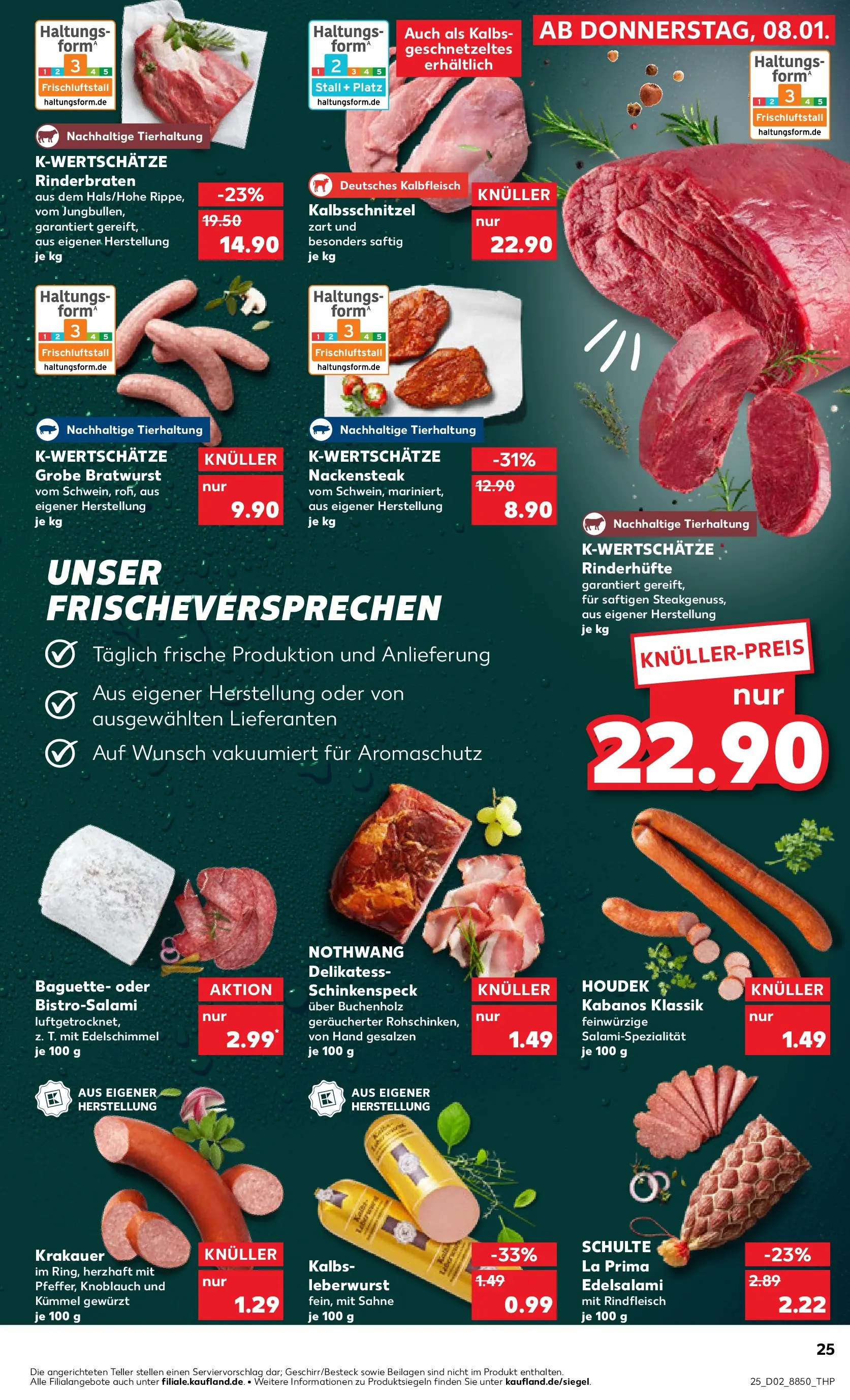 Prospekt Kaufland ab 08.01.2026 » Angebote Online zum Blättern | Seite: 25 | Produkte: Baguette, Knoblauch, Salami, Steak