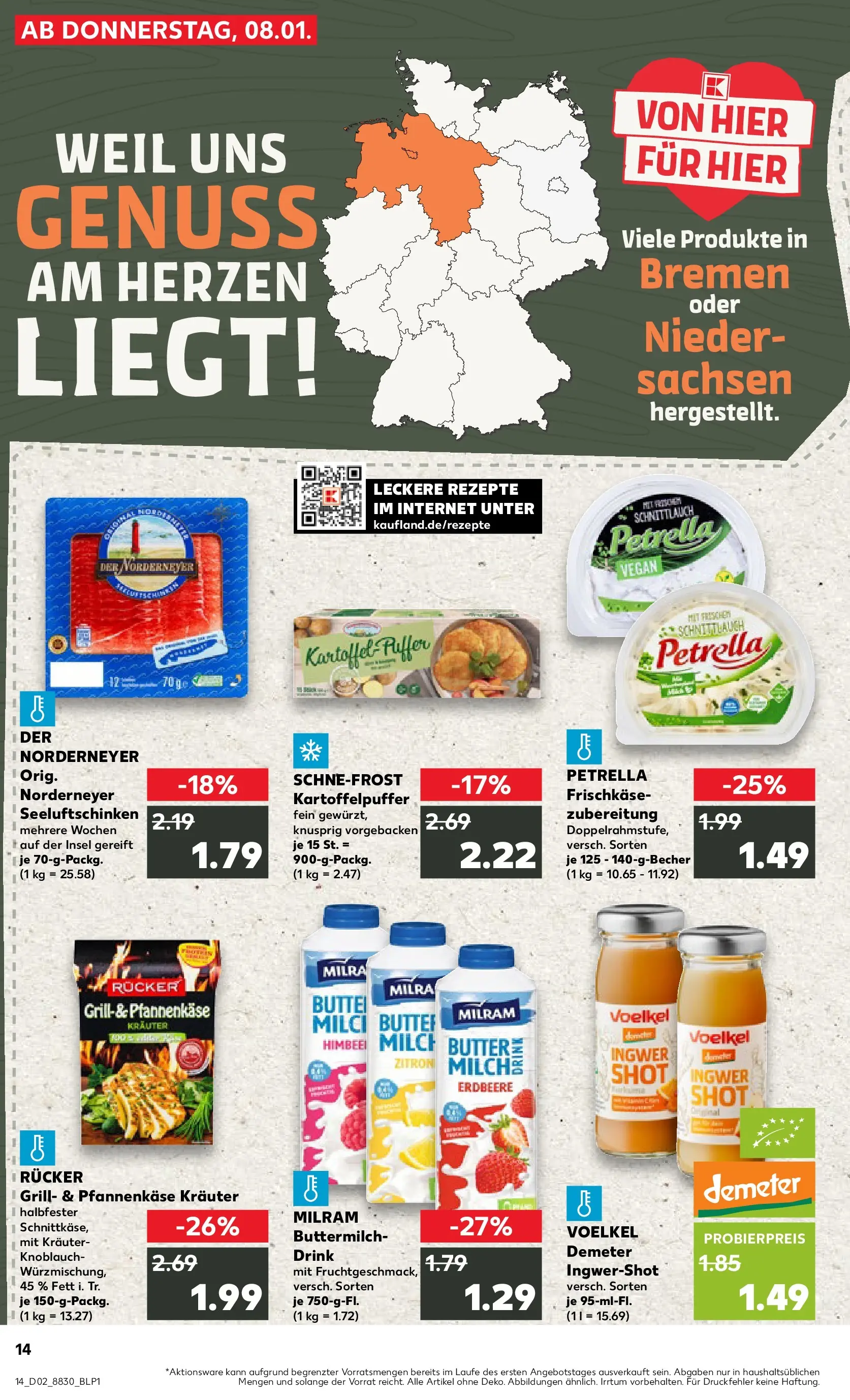 Prospekt Kaufland ab 08.01.2026 » Angebote Online zum Blättern | Seite: 14 | Produkte: Grill, Buttermilch, Butter, Knoblauch